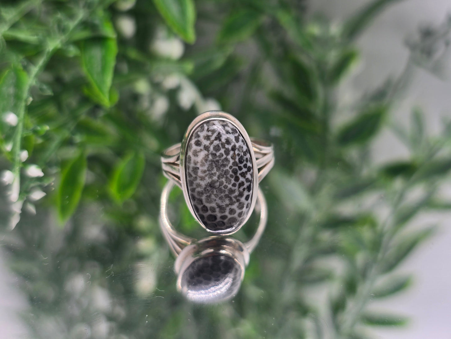 Black Coral Sterling Silver Ring “Deep Protection” – Size 8.5 | Strength, Grounding & Energy Shield Crystal Jewelry Crystal Wellness