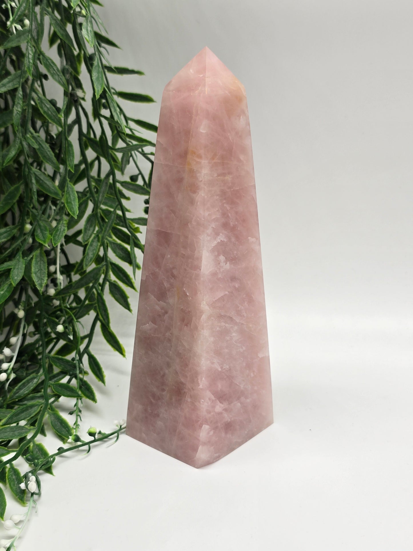 Rose Quartz Obelisk High Grade – Radiant Love & Heart Healing (210mm x 60mm) Crystal Wellness