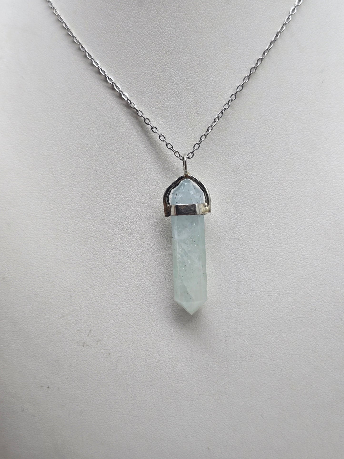Aquamarine Double Terminated 825 Silver Pendant-Ocean Whisper Crystal Wellness