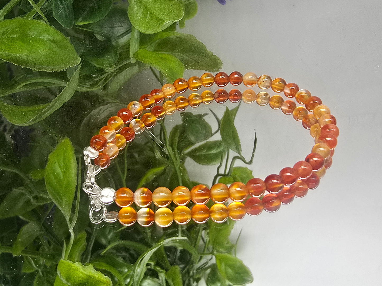 Carnelian 4mm 925 Silver Bracelet – Vitality, Confidence, Creativity Boost Crystal Crystal Wellness