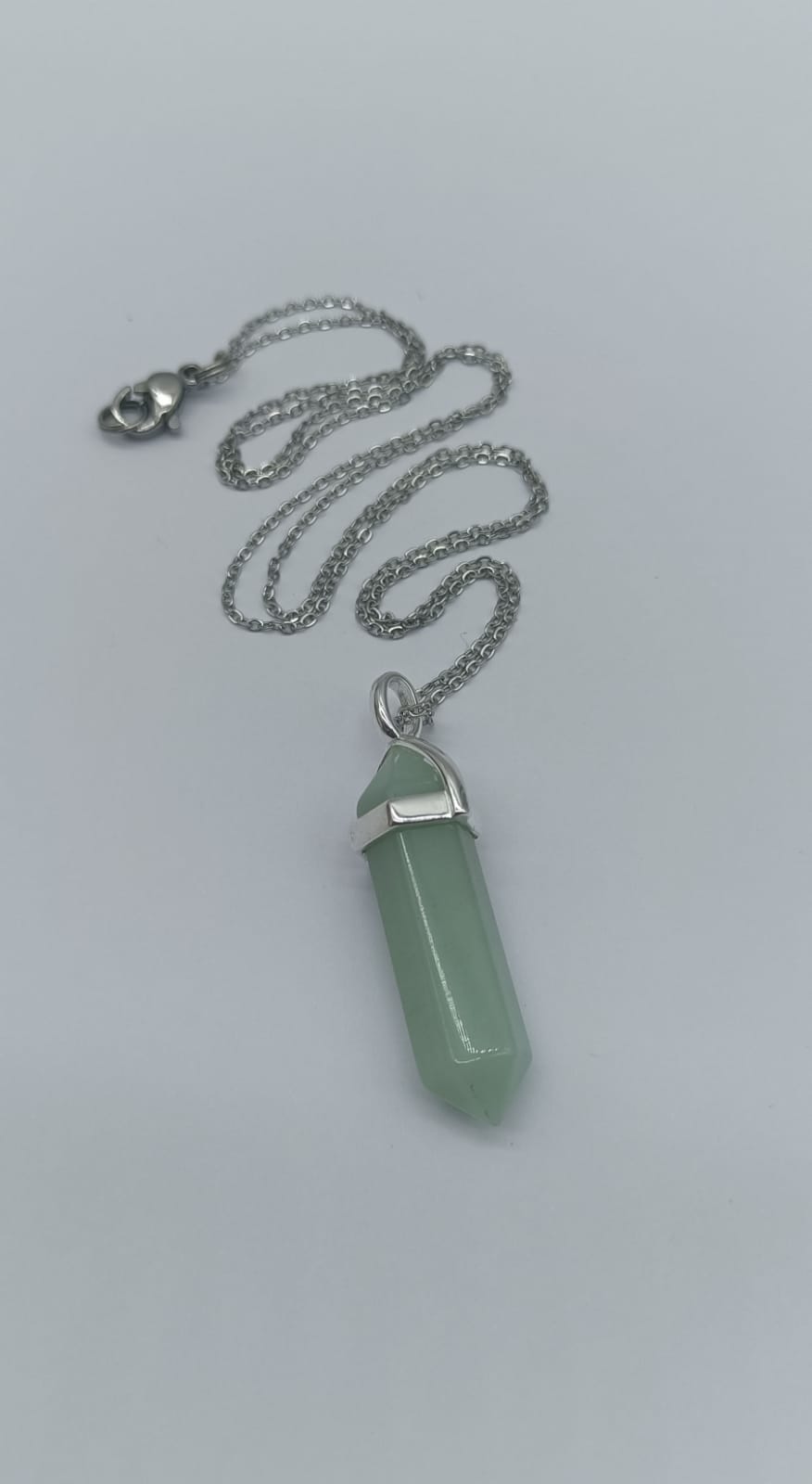Amazonite 925 Sterling Silver DT Pendant (Stainless Chain Included) Crystal Wellness