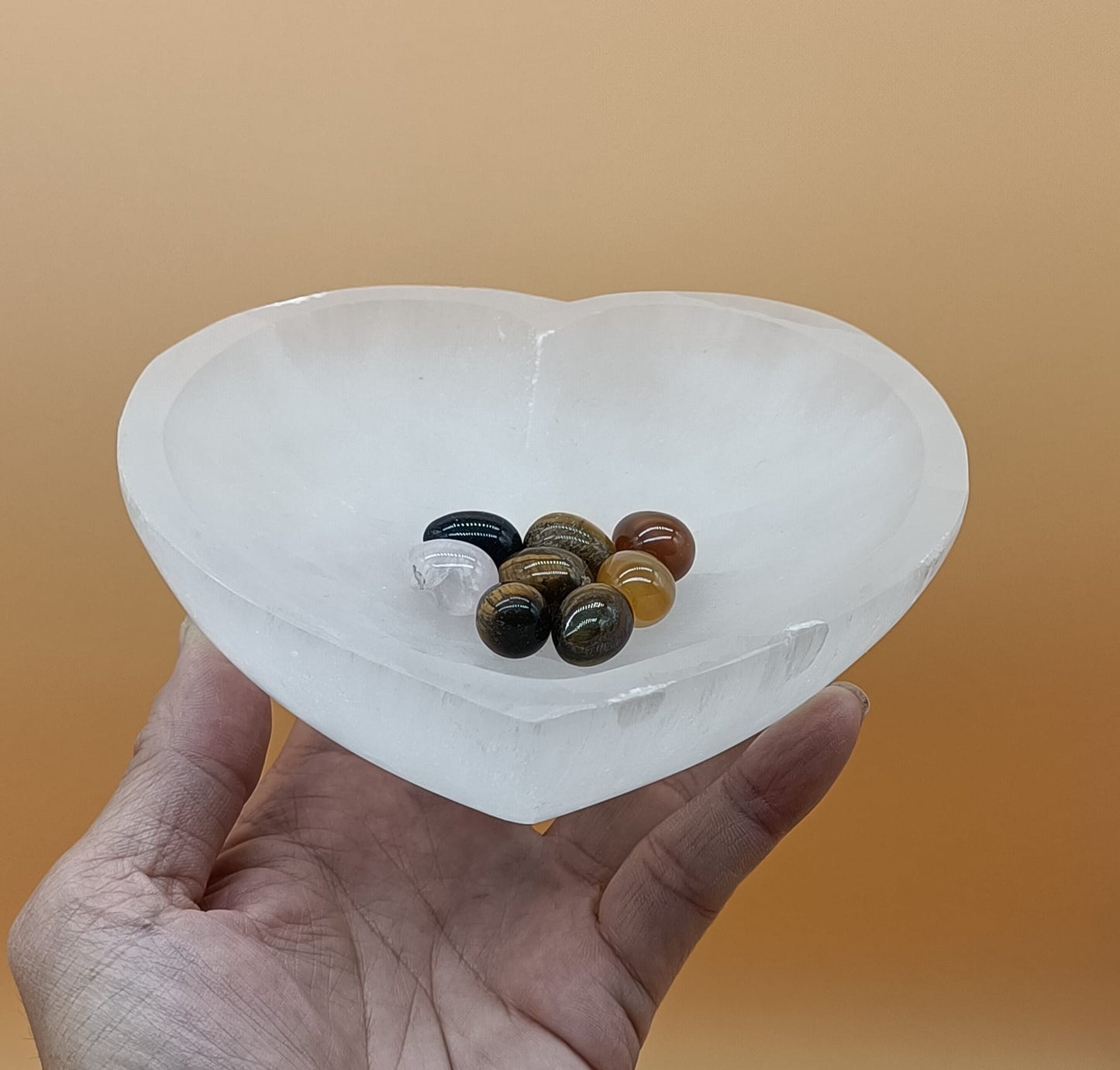 Selenite Crystal Charging Bowl Large Heart Shape