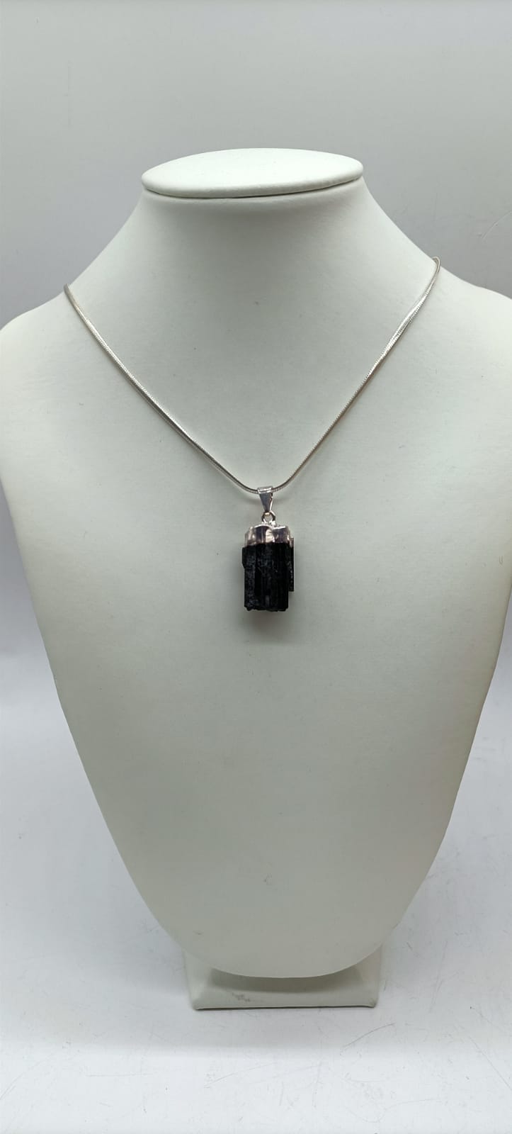 Black Tourmaline Silver Plated Pendant