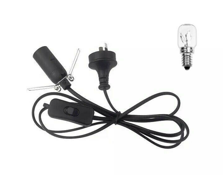 Replacement Selenite Lamp Power Cord with and Bulb Crystal Wellness