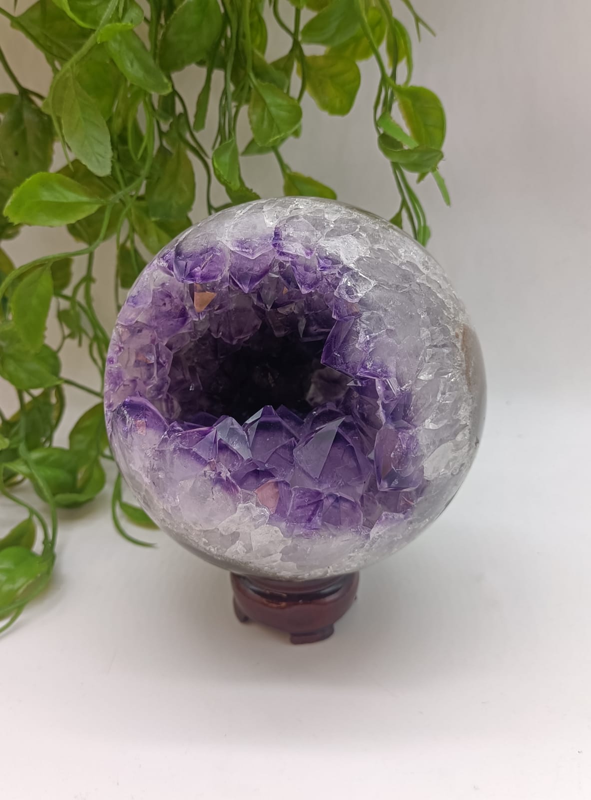 Amethyst Sphere High Grade 1460g  115mm x 115mm Crystal Wellness