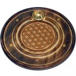 ROUND ASH CATCHER – FLOWER OF LIFE ENGRAVED