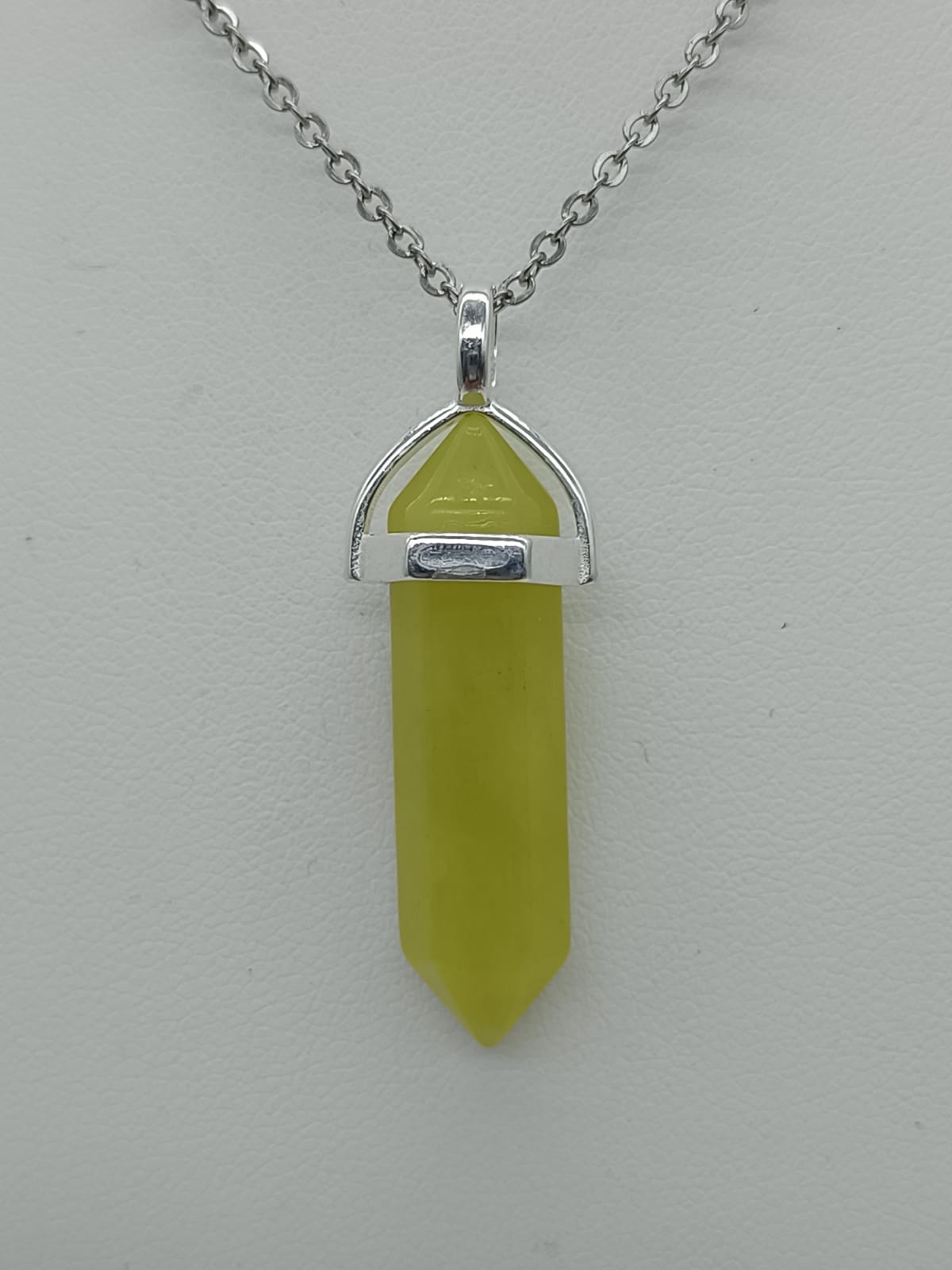Olive Jade Double Terminated Pendant