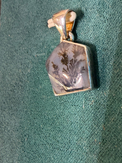 Dendritic Opal Pendant – The Stone of Inner Peace & Sacred Growth,16mmx14mm Crystal Wellness