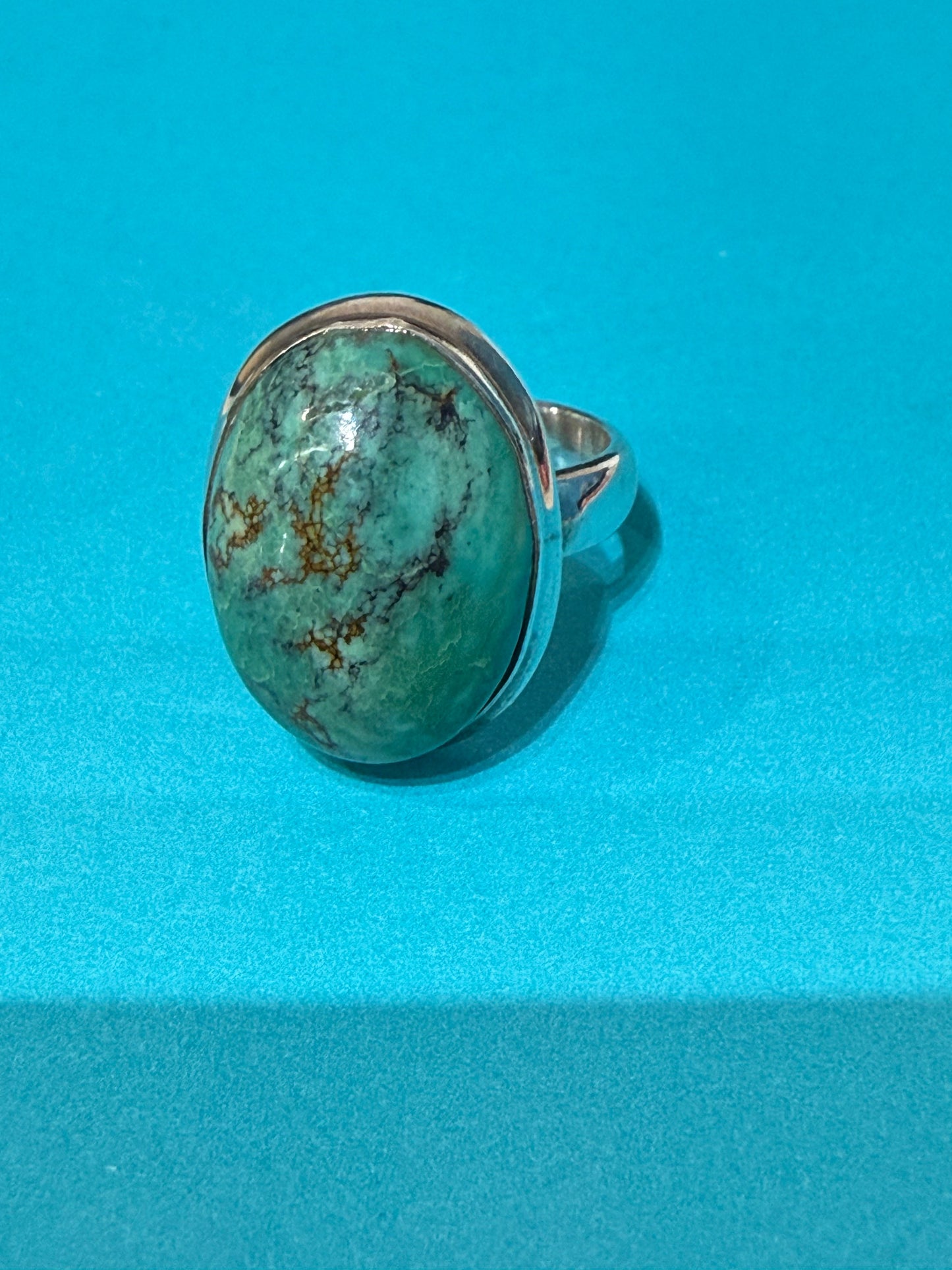 Tibetan Turquoise Wisdom Silver Ring – Size 6 Crystal Wellness