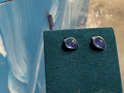 Tanzanite 925 Sterling Silver Studs, 8mmx5mm Crystal Wellness