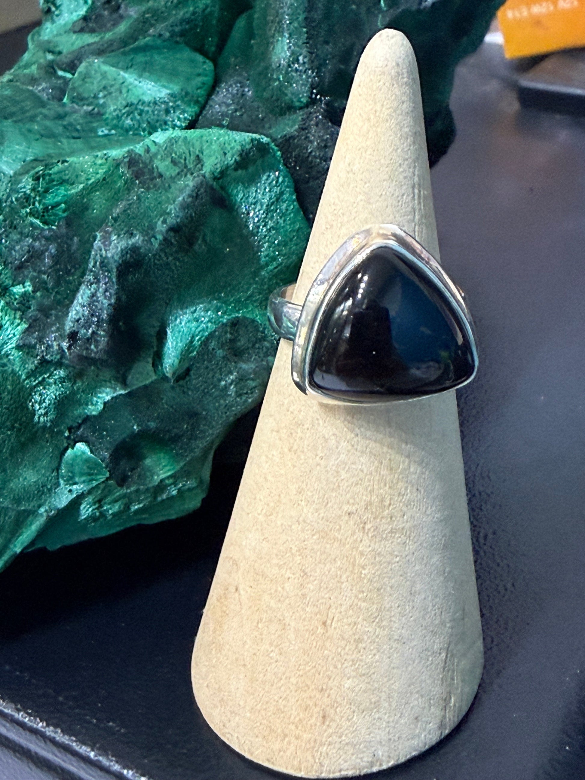 Midnight Strength Black Onyx Ring – Size 5.5 Crystal Wellness