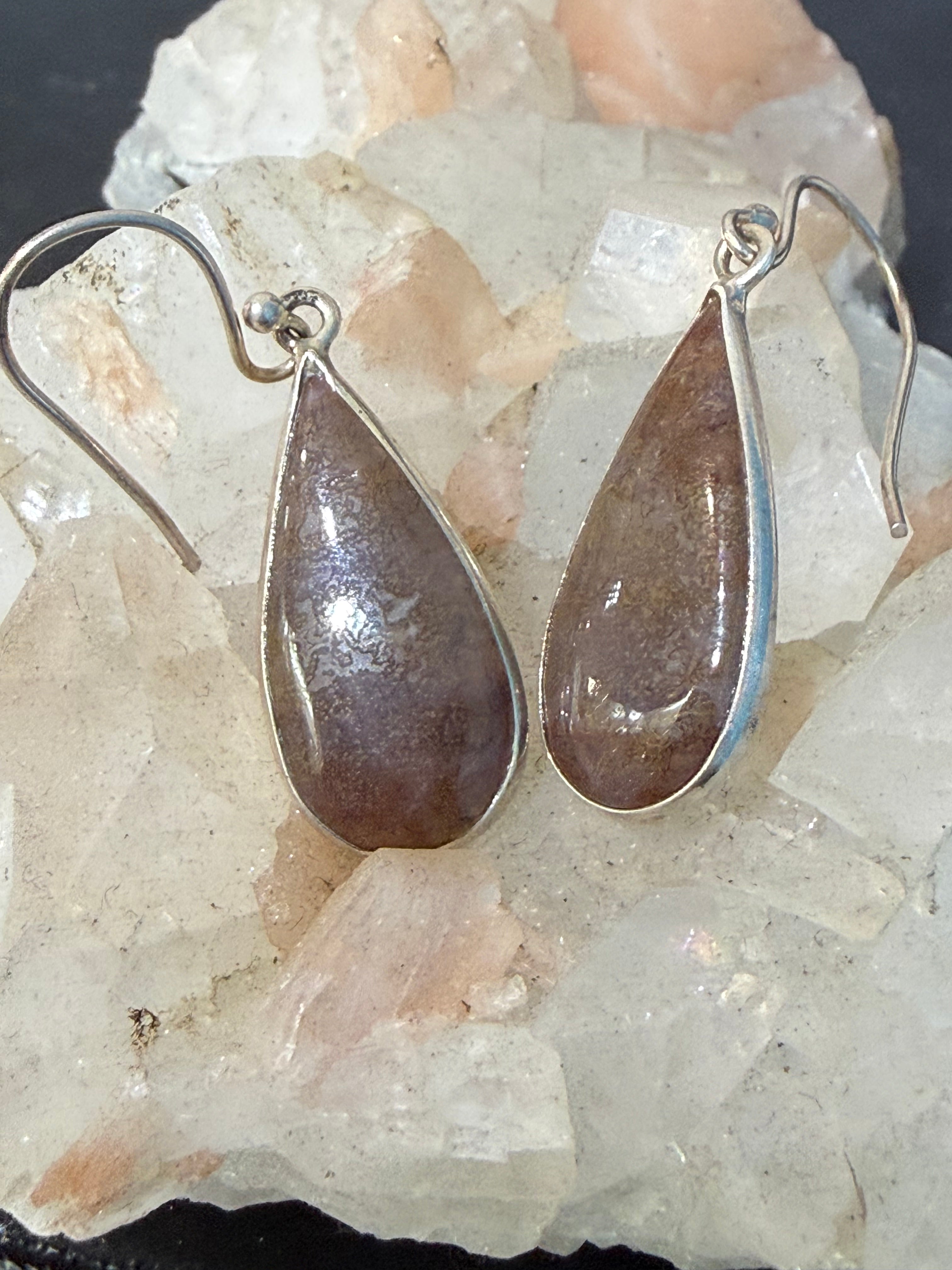 Bloodstone Earrings – Courage, Strength & Vitality, 24mmx12mm Crystal Wellness