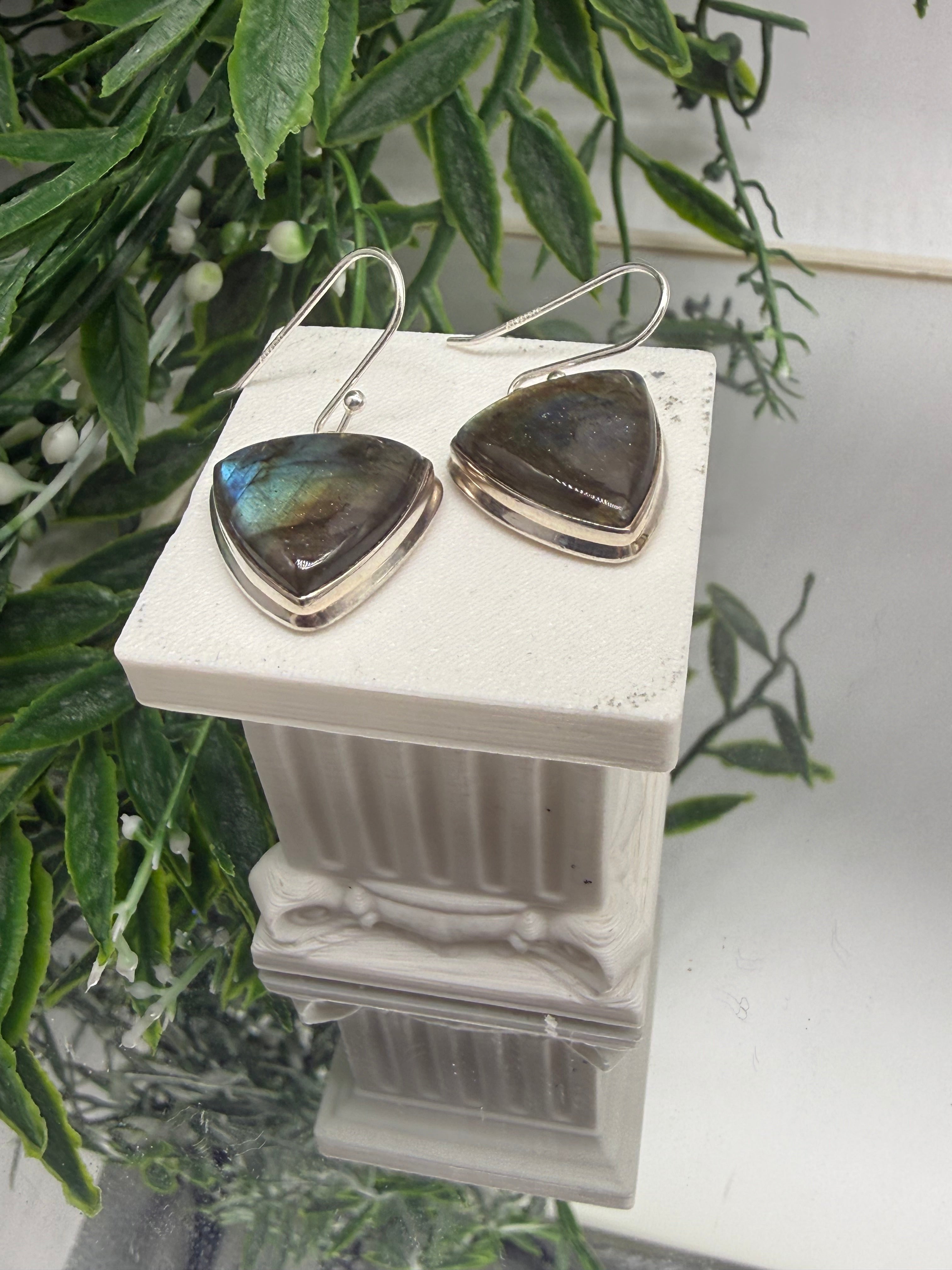 Labradorite Sterling Silver (92.5) Earrings Crystal Wellness