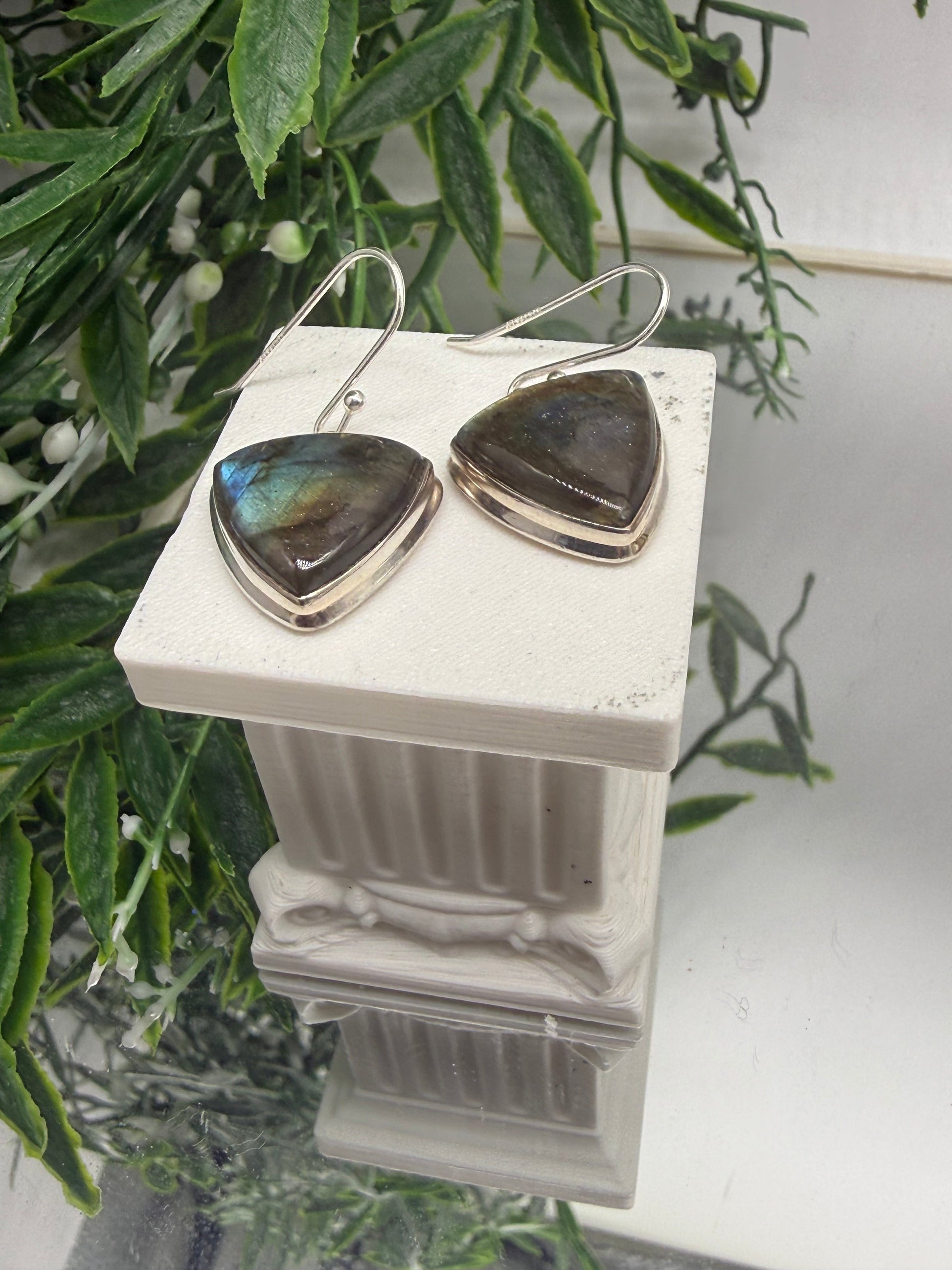 Labradorite Sterling Silver (92.5) Earrings Crystal Wellness