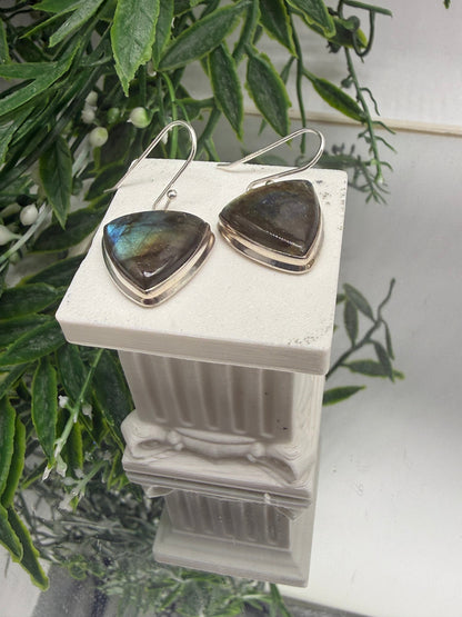 Labradorite Sterling Silver (92.5) Earrings Crystal Wellness