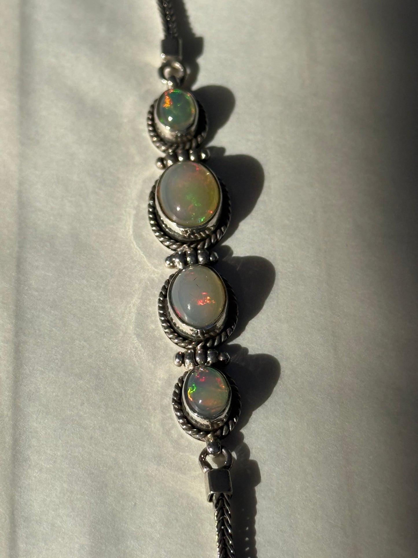 Australian Opal Silver Bracelet – Light of Inspiration Crystal Wellness