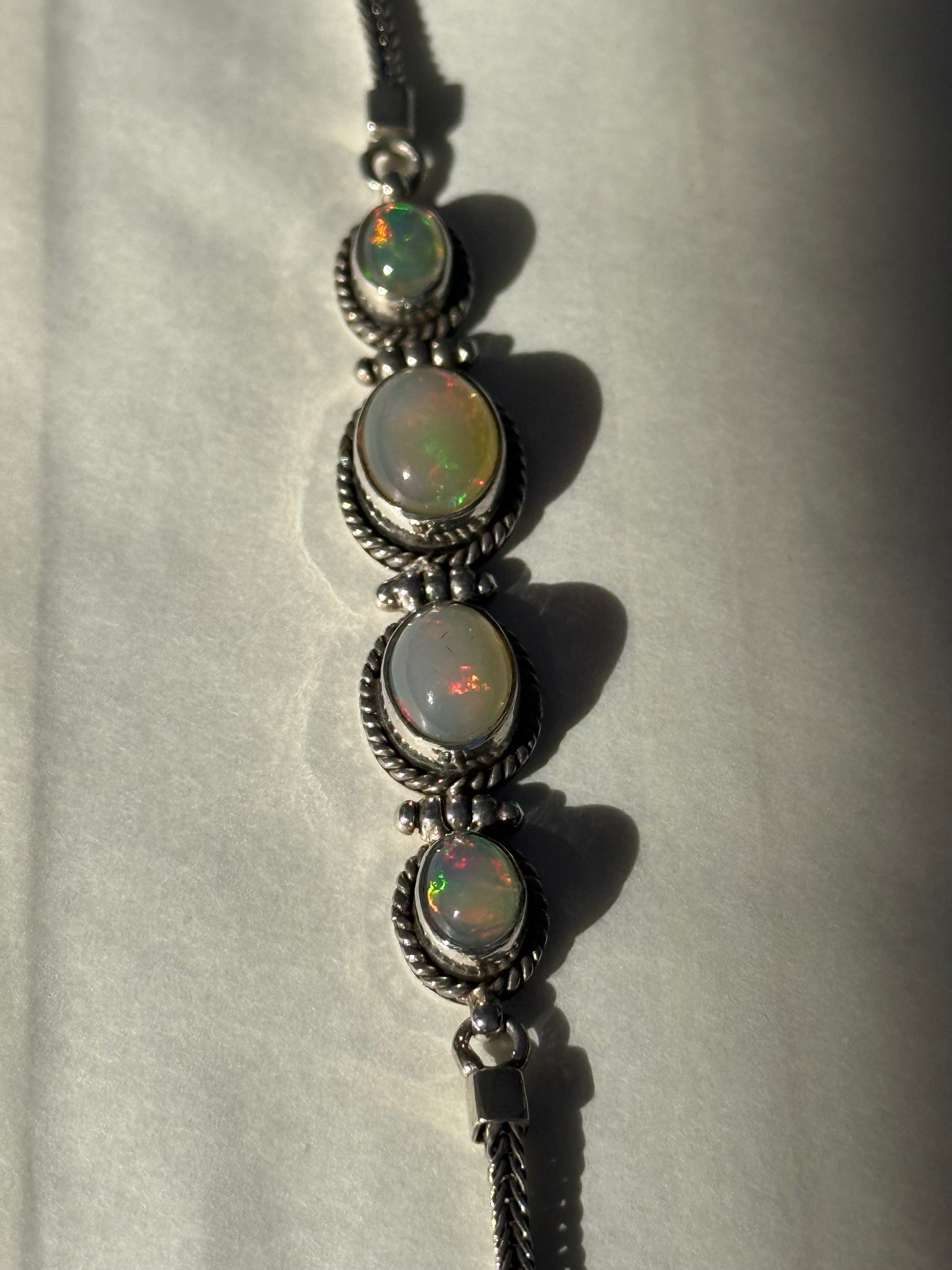 Australian Opal Silver Bracelet – Light of Inspiration Crystal Wellness