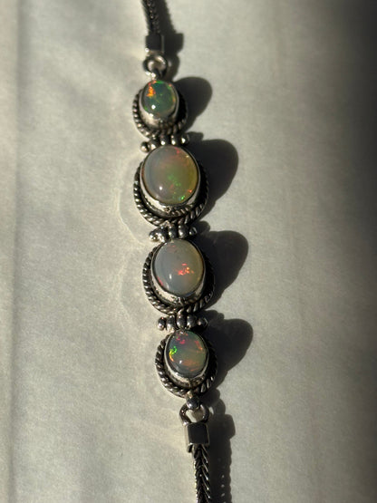 Australian Opal Silver Bracelet – Light of Inspiration Crystal Wellness