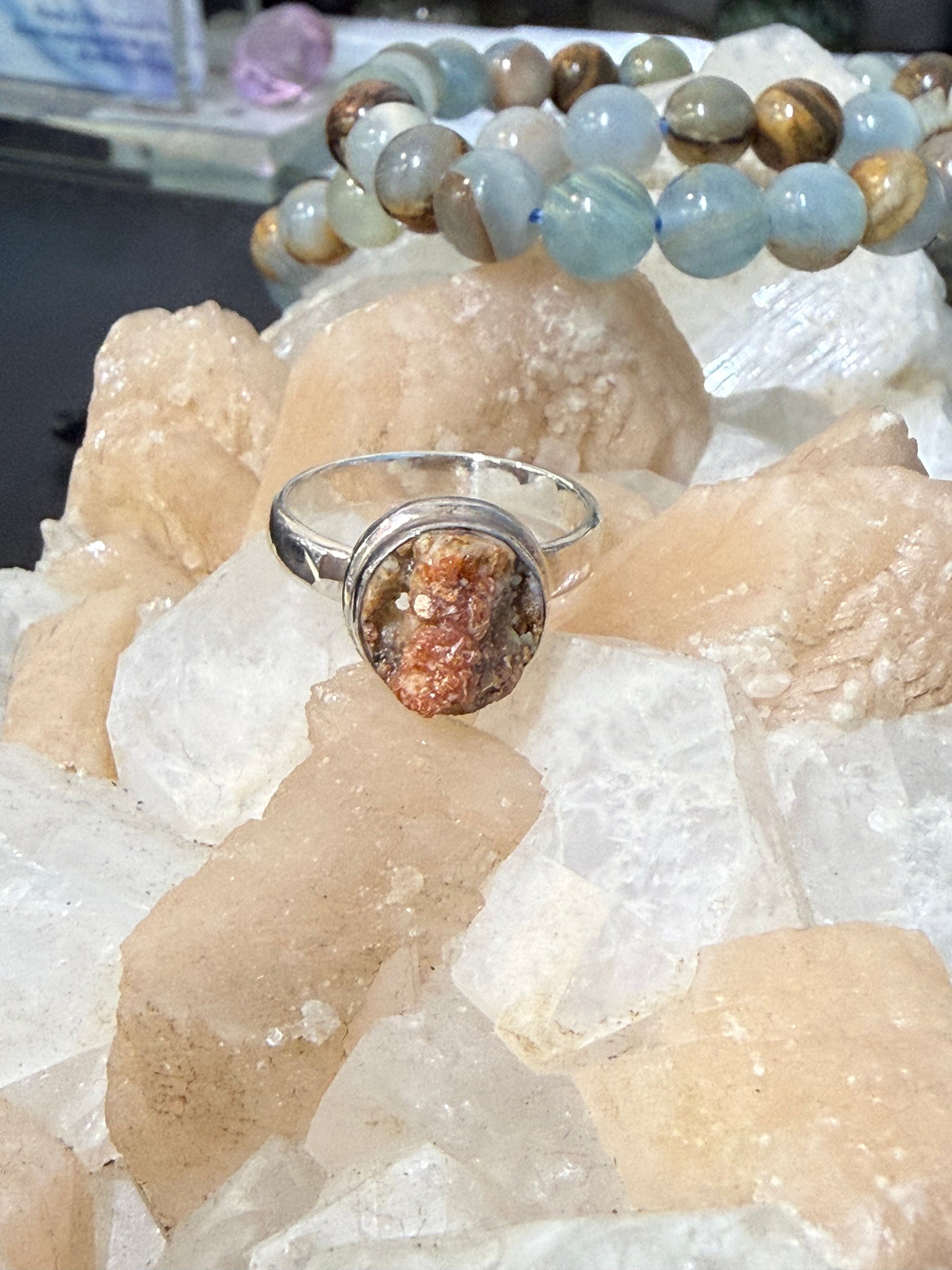 Vanadinite Ring – Flame of Focus & Vital Energy, size 8 Crystal Wellness