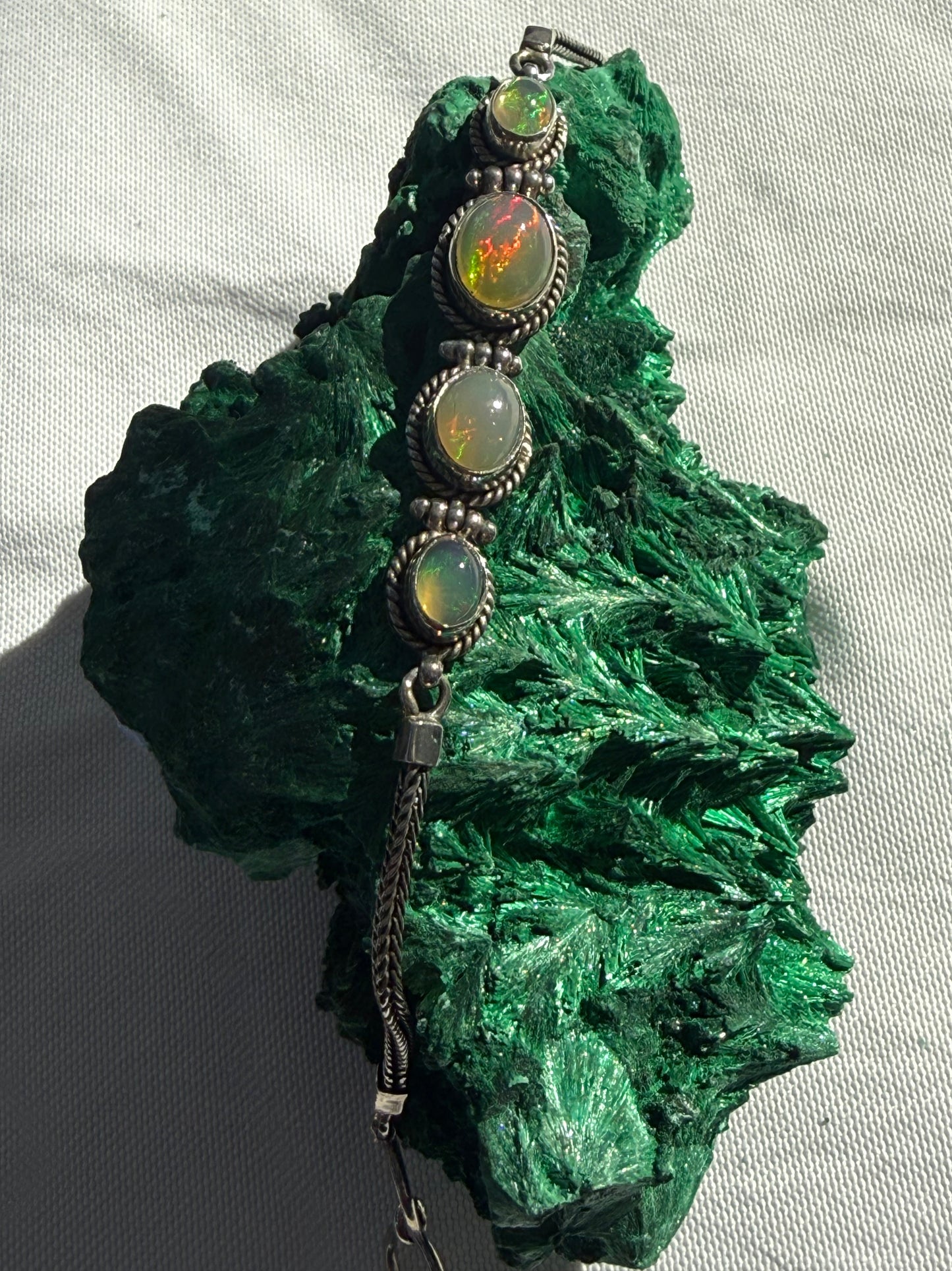Australian Opal Silver Bracelet – Light of Inspiration Crystal Wellness