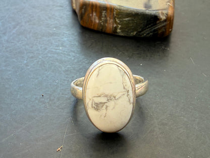 Howlite Serenity Ring, size 9 Crystal Wellness