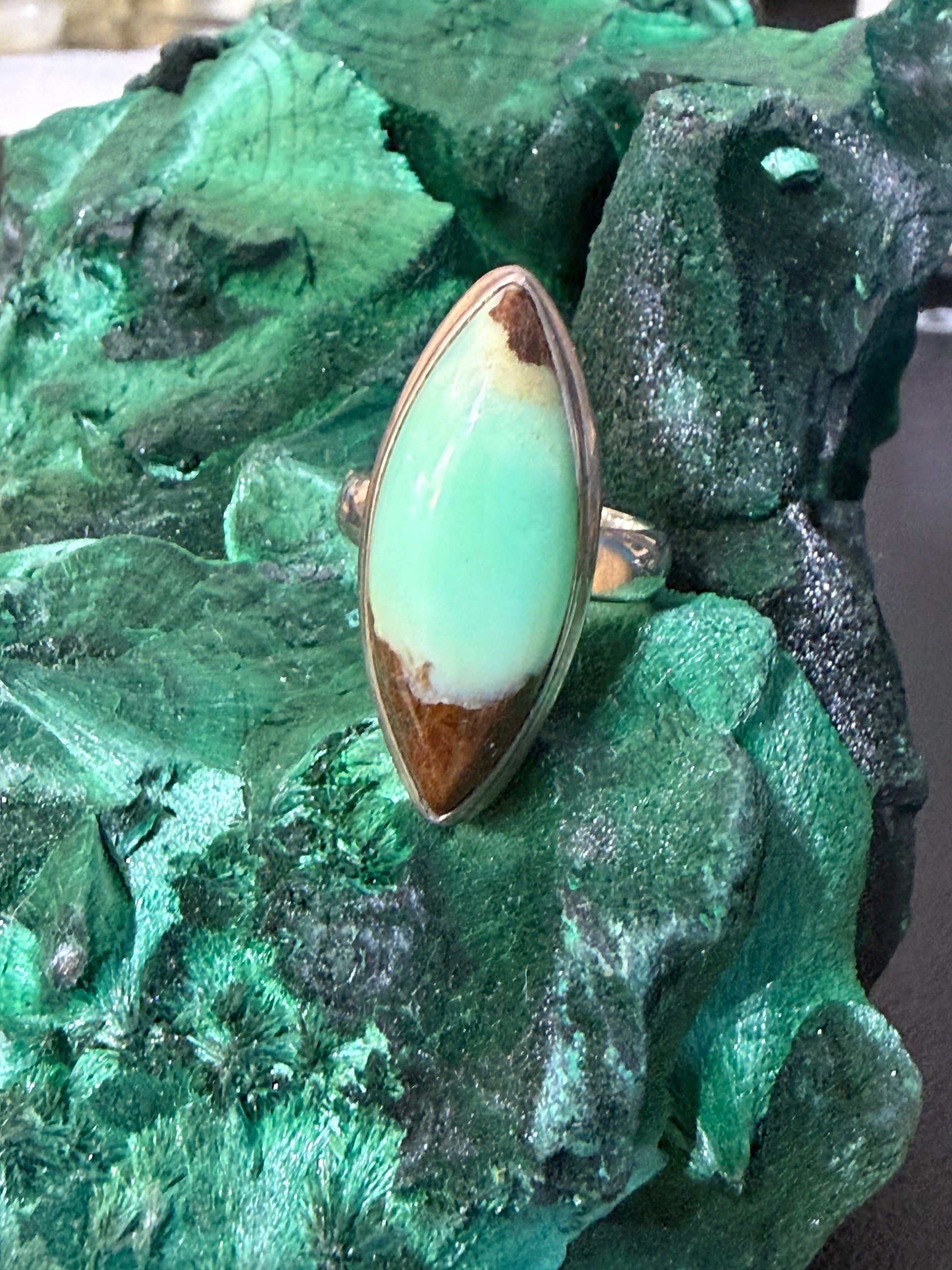 Verdant Heart Chrysoprase Ring – Size 6 Crystal Wellness