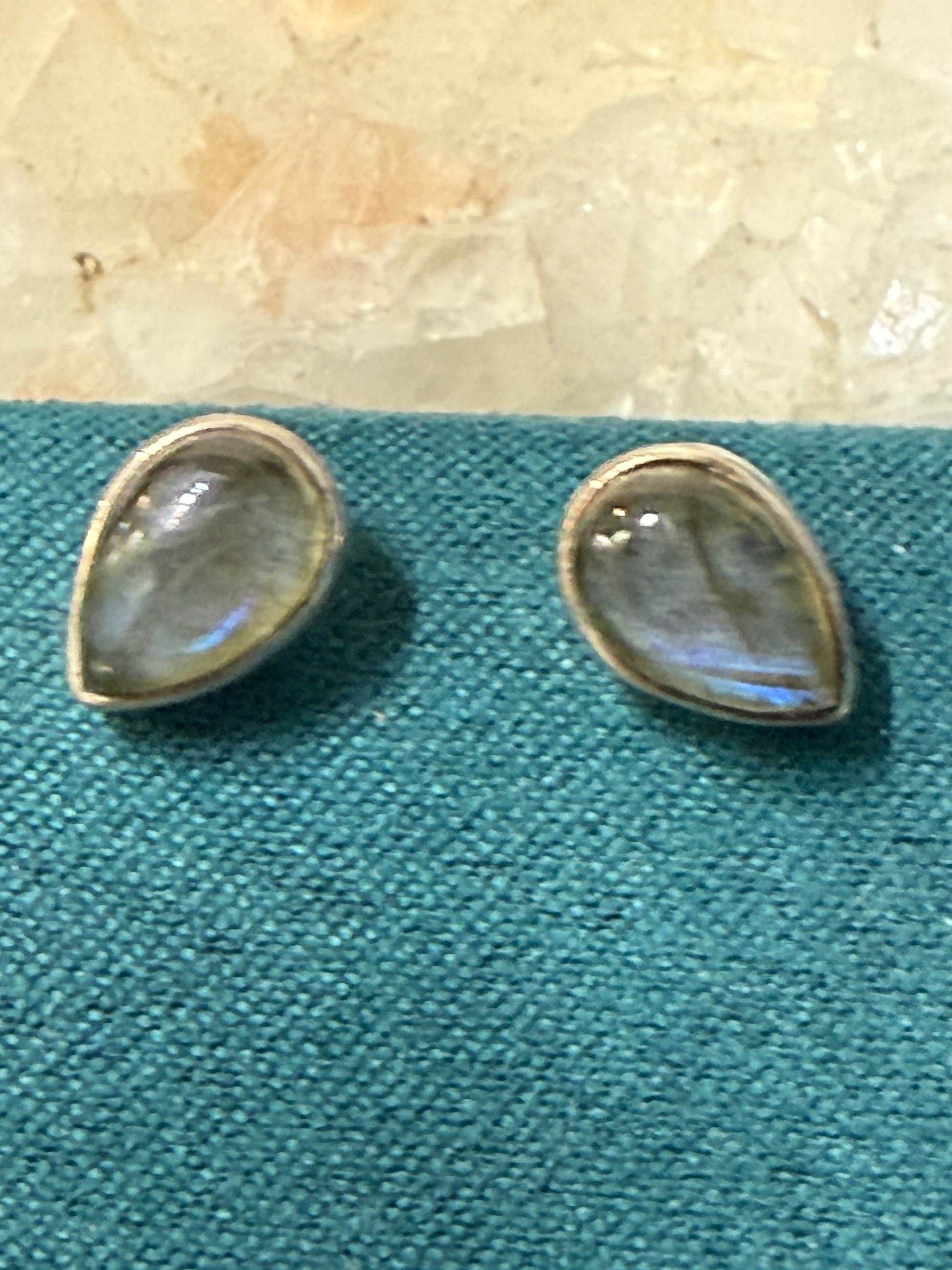 Labradorite Stud Earrings – Protection • Intuition • Transformation, 10mmx6mm Crystal Wellness