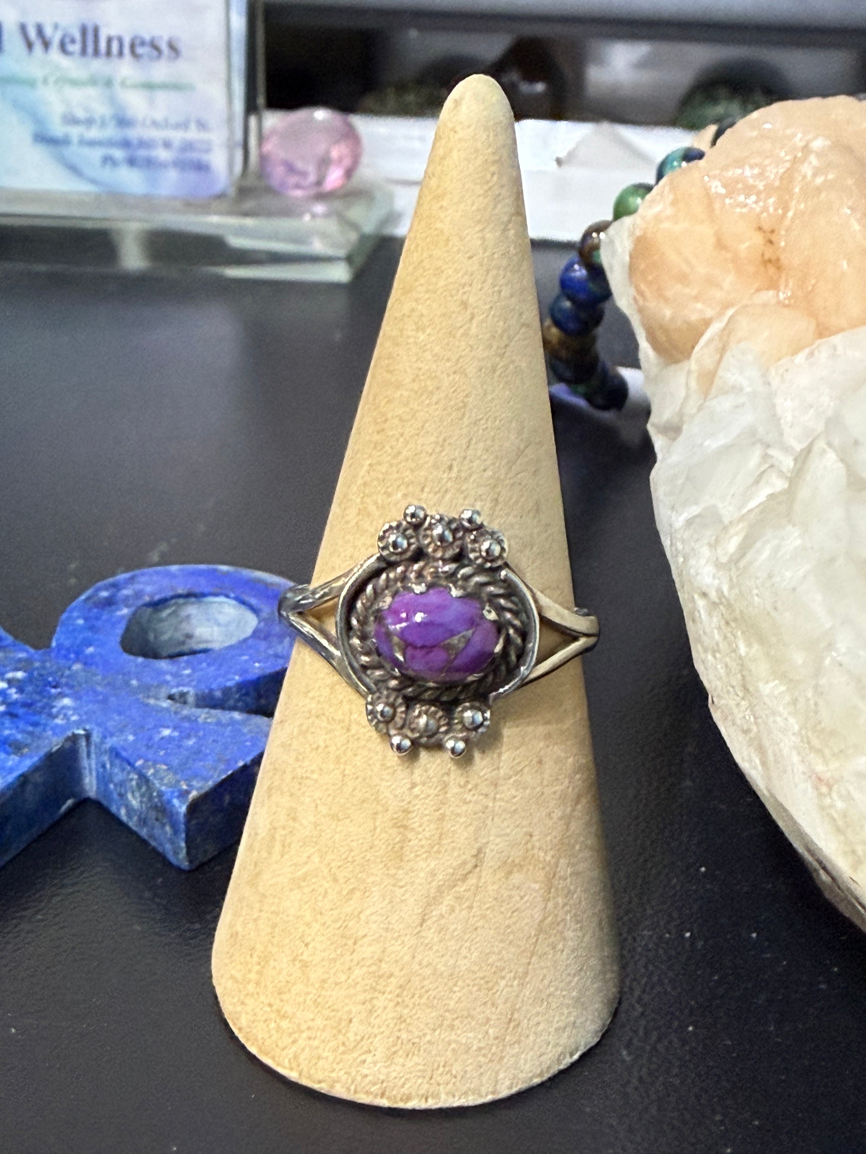 Purple Copper Turquoise Ring, size 10.5  — The Jewel of Transformation Crystal Wellness