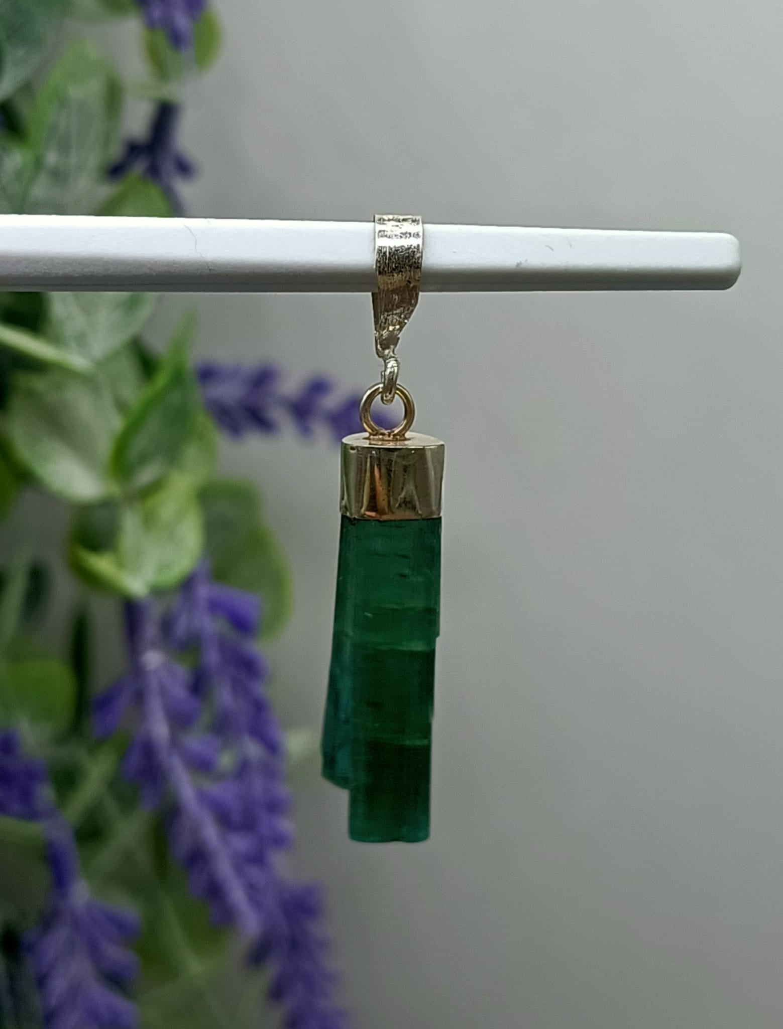 Green Tourmaline 925 Sterling Silver Pendant Crystal Wellness