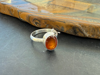 Hessonite Garnet Ring — The Stone of Inner Strength & Transformation, size 9.5 Crystal Wellness