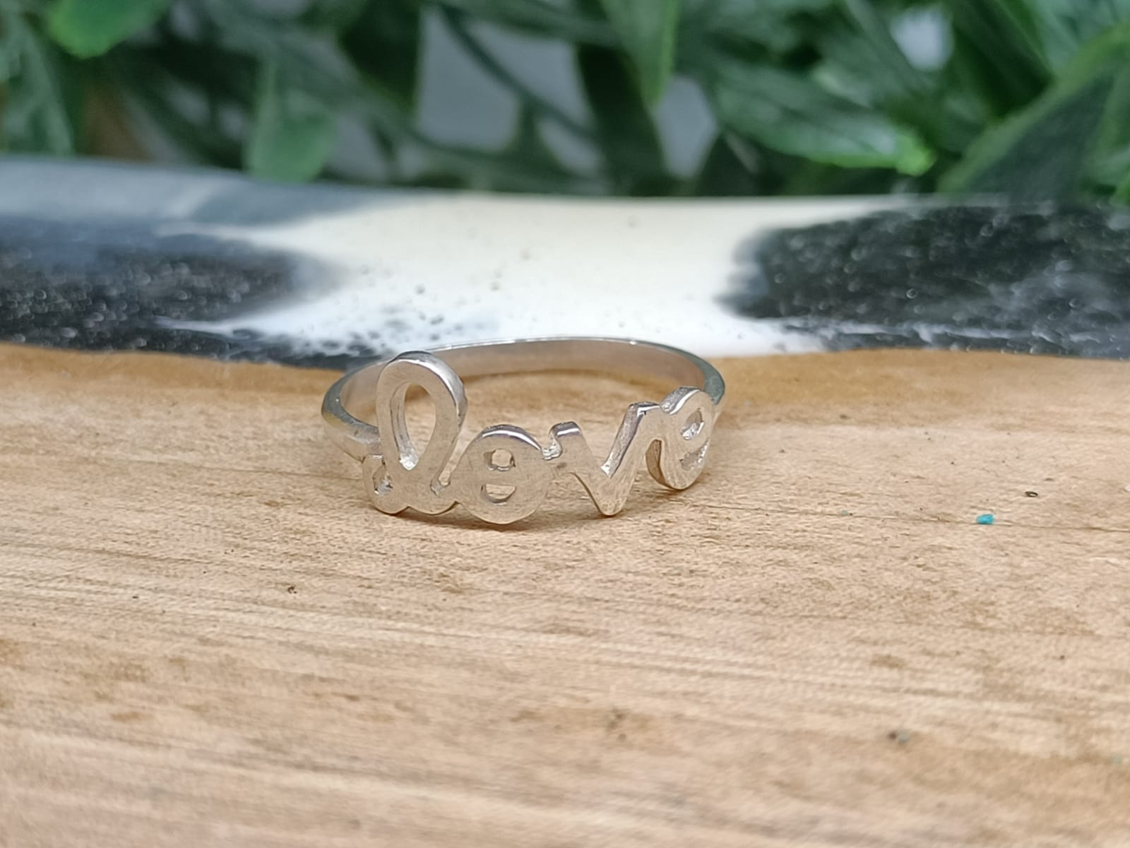 Plain Love Letter Sterling Silver Ring Size US 8 - AUS P Crystal Wellness