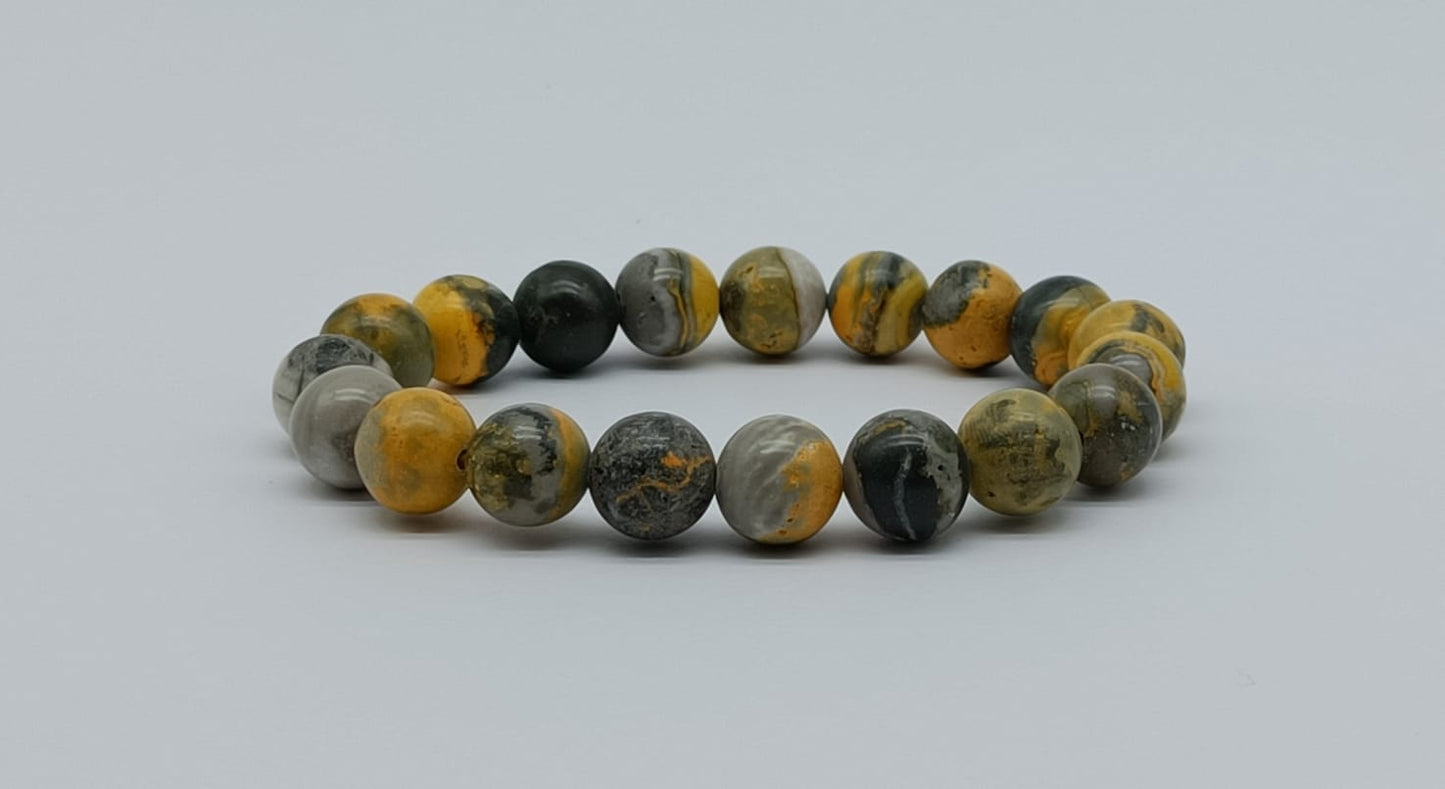 Bumblebee Jasper Beads Bracelet 8mm High Quality Crystal Wellness