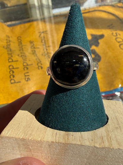 Nuummite Ring — Ancient Stone of Protection & Inner Power, size 10 Crystal Wellness