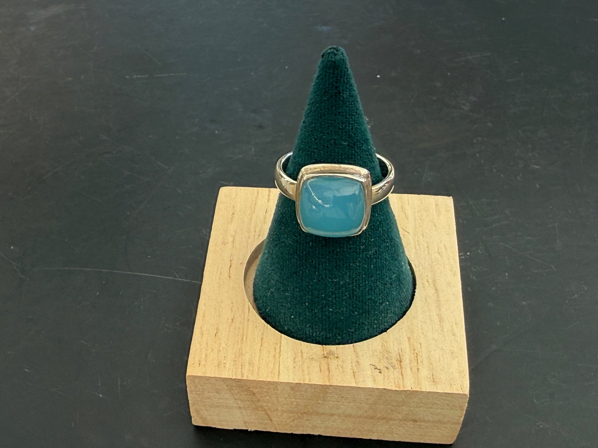 Blue Chalcedony Ring, size 8 – Serenity, Gentle Wisdom & Heartfelt Communication Crystal Wellness