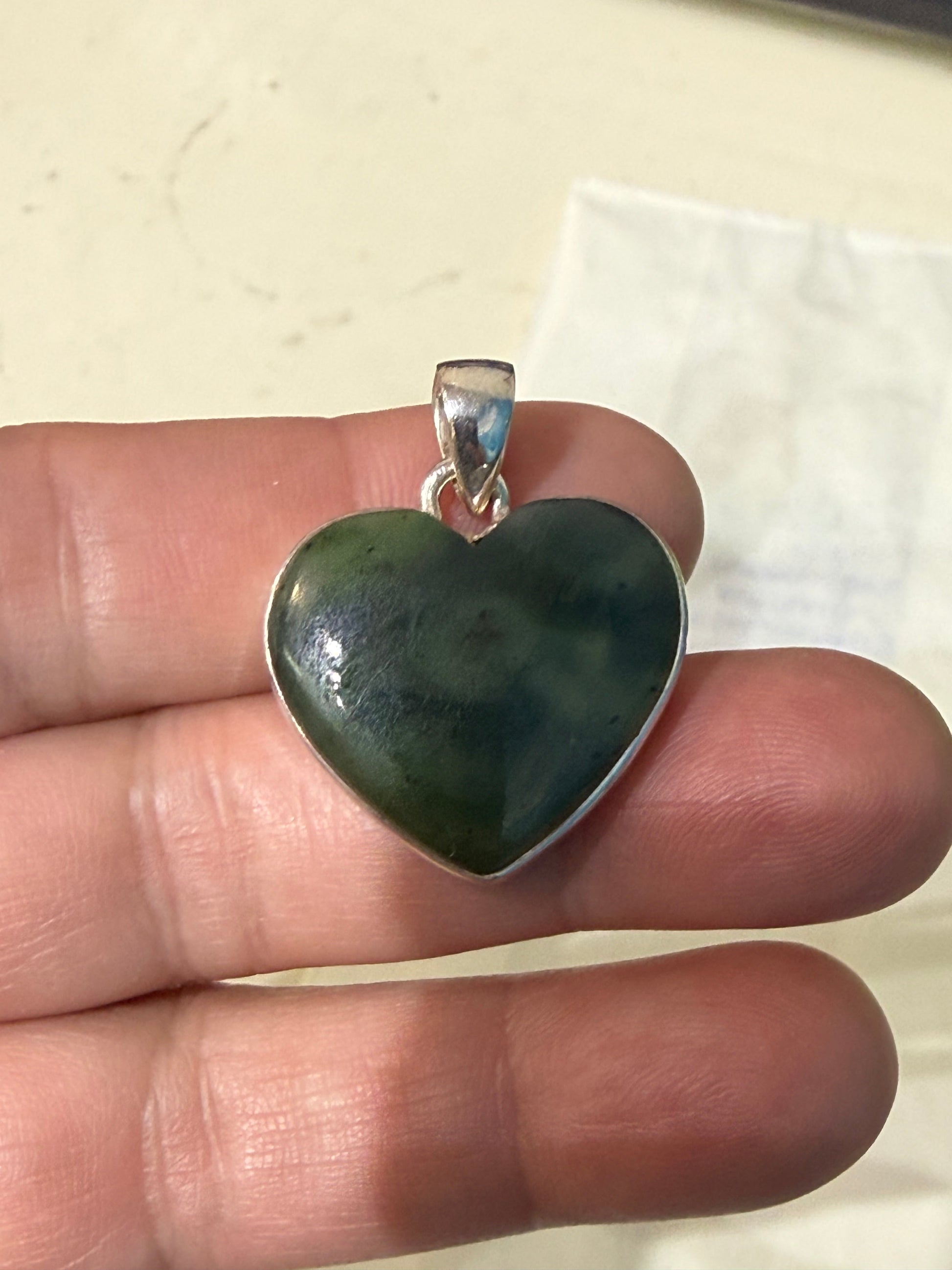 Nephrite Jade Pendant — Stone of Serenity & Prosperity, 25mmx25mm Crystal Wellness