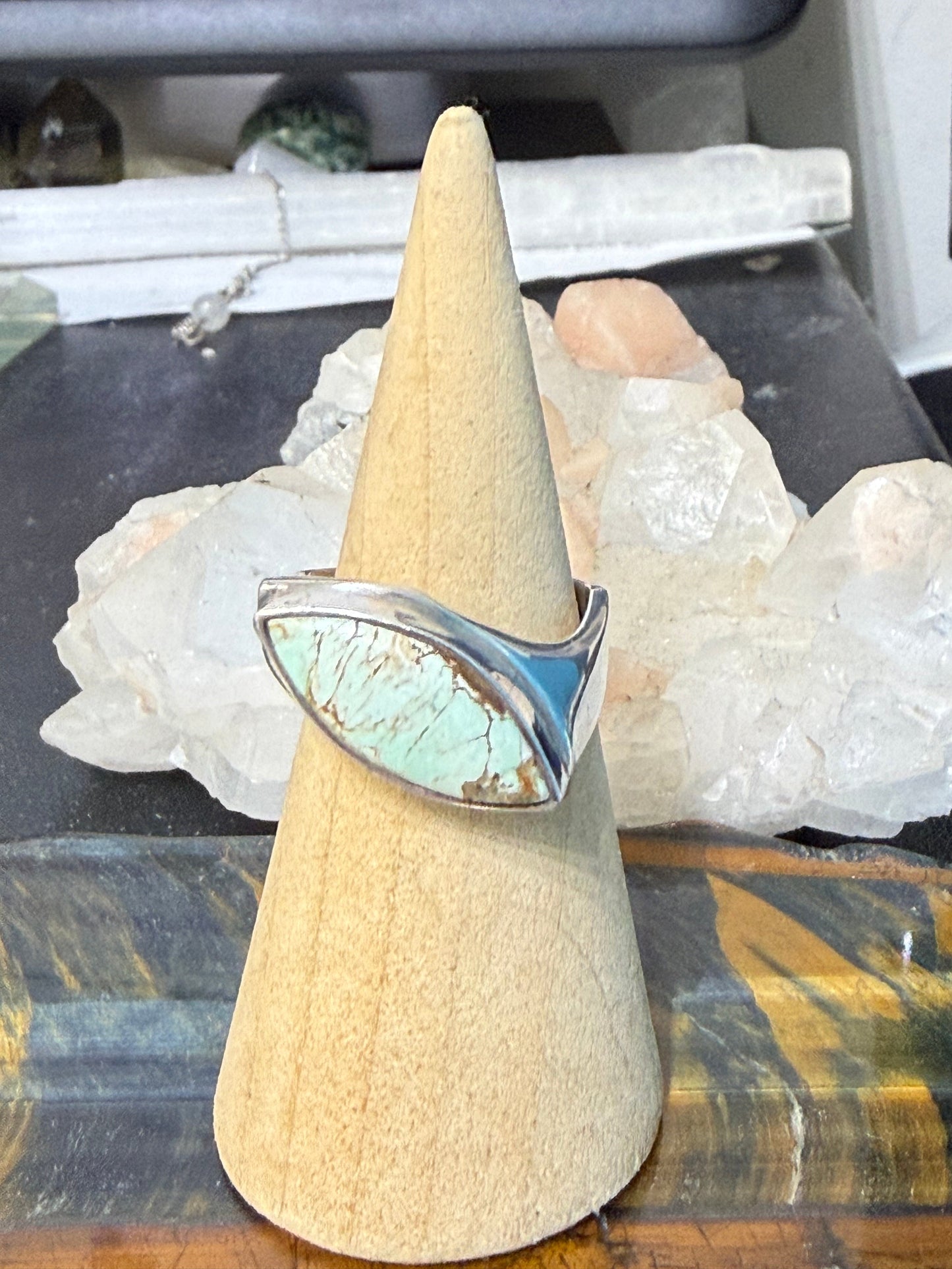 💚 High-Quality Variscite Ring — Stone of Inner Peace & Compassion, size 8 Crystal Wellness