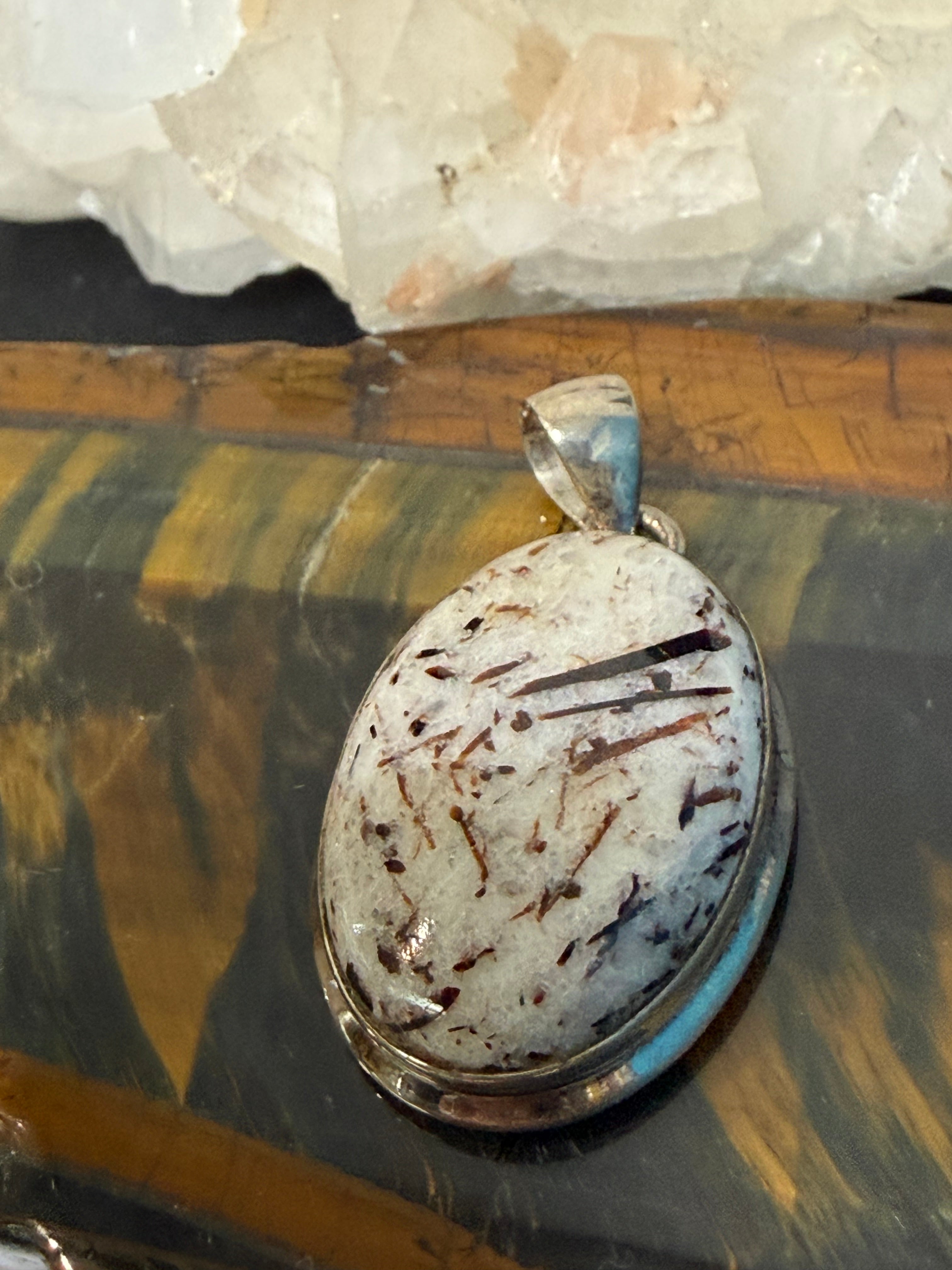 Astrophyllite Pendant — Starburst of Transformation ✨ , 30mmx22mm Crystal Wellness