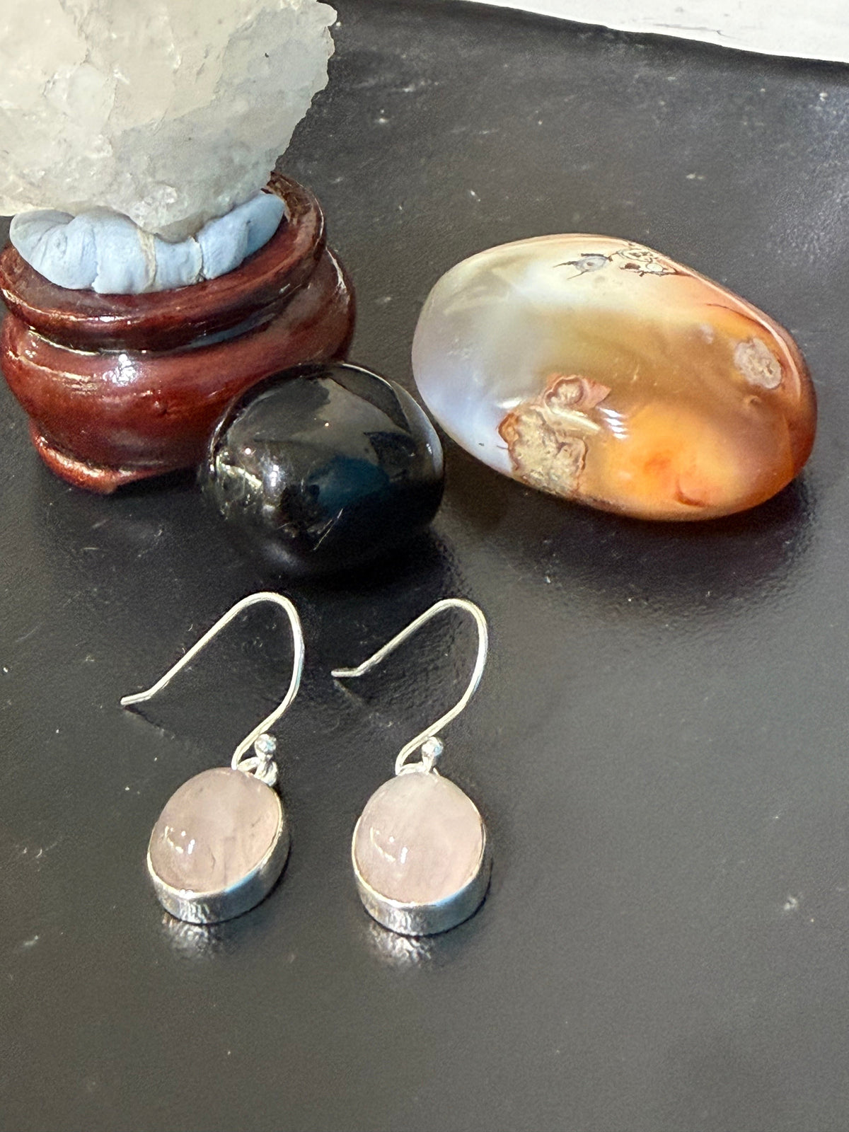 Rose Quartz Silver Earrings
Stone of Love, Gentleness & Self-Love Crystal Wellness