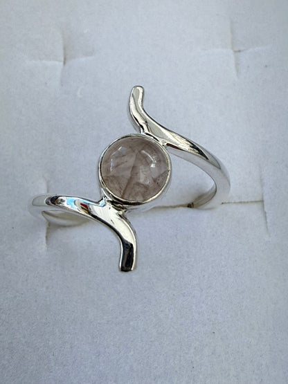 Rose Quartz Ring – Stone of Love, Self-Love & Gentle Healing, size 8 Crystal Wellness