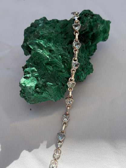 Blue Topaz Silver Bracelet Crystal Wellness
