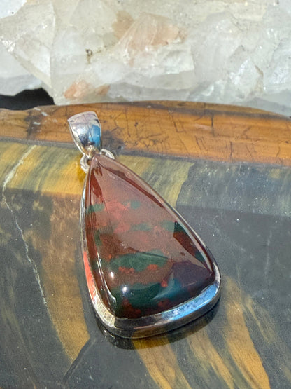 Bloodstone Pendant — Strength, Vitality & Grounded Courage, 29mmx15mm Crystal Wellness