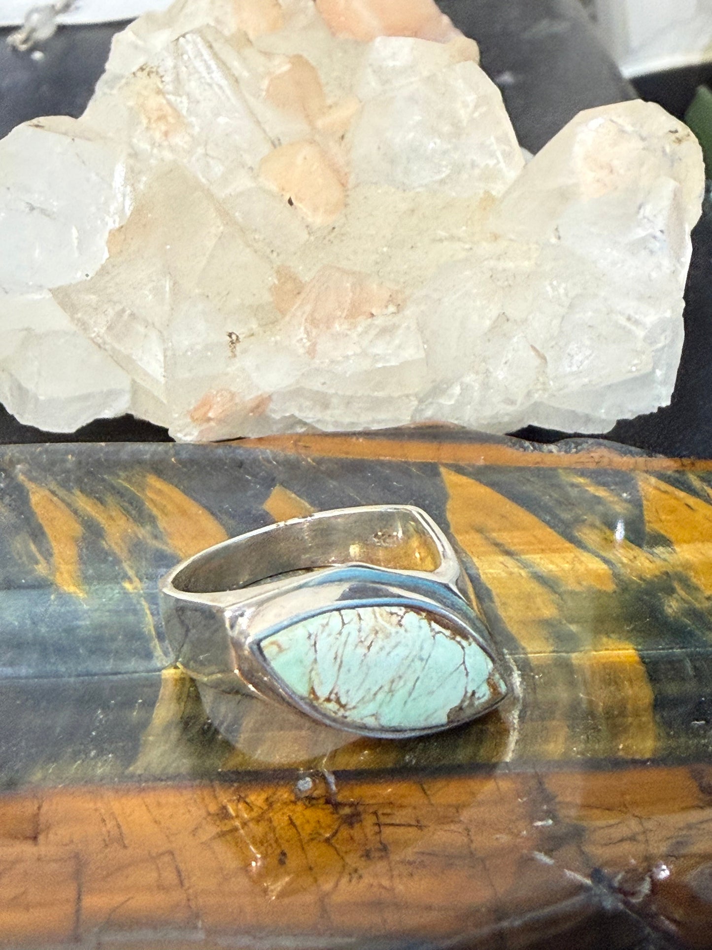 💚 High-Quality Variscite Ring — Stone of Inner Peace & Compassion, size 8 Crystal Wellness