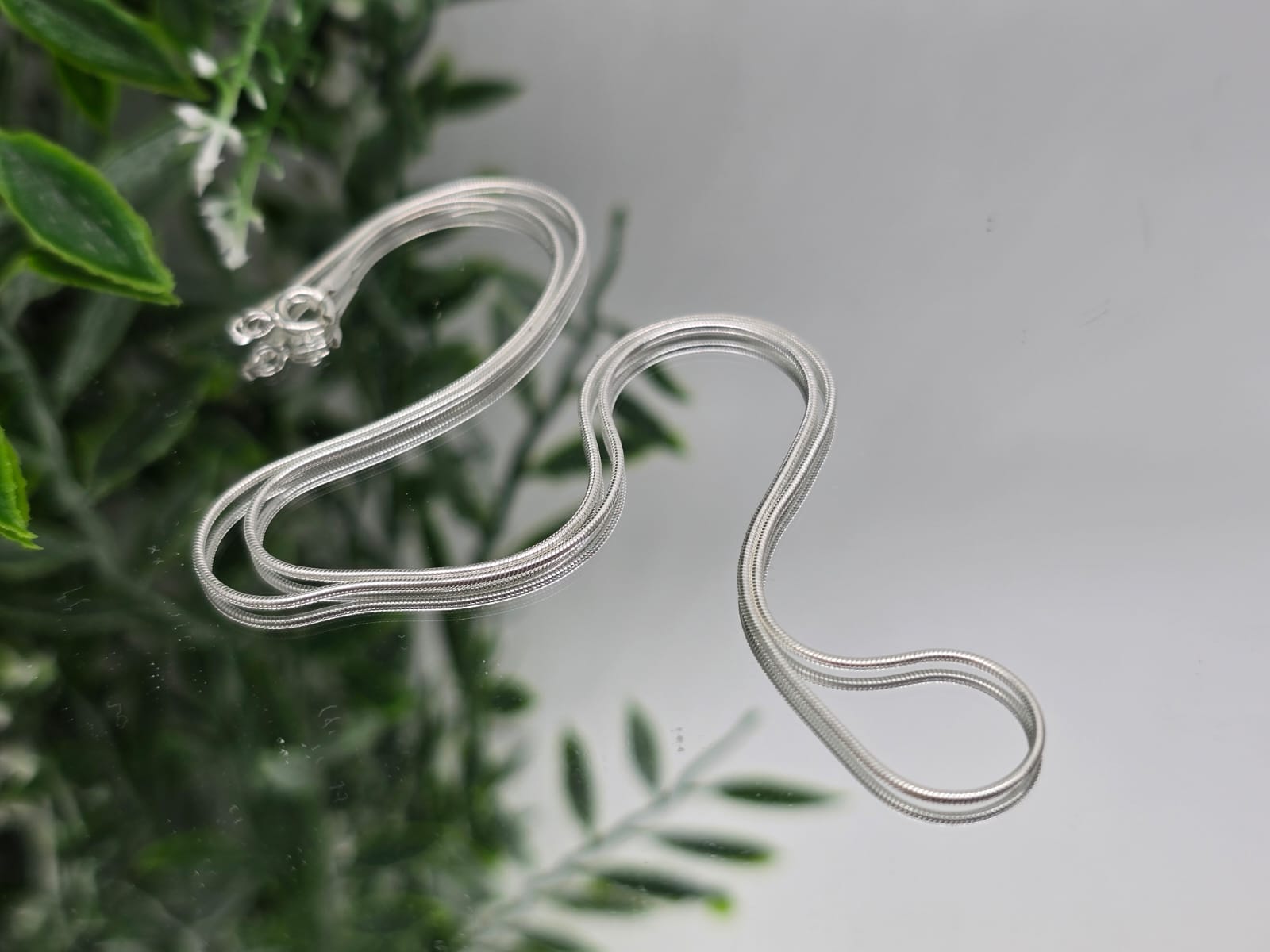 Snake Chain Necklace in 925 Sterling Silver Crystal Wellness