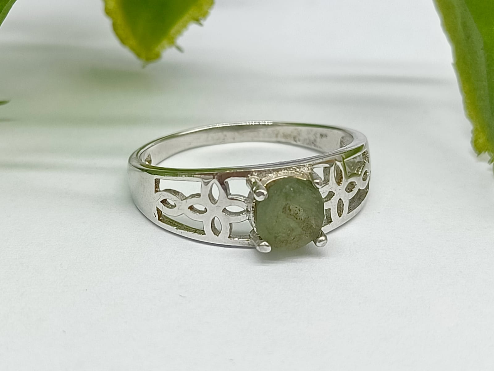 Authentic Moldavite 925 Silver Ring Size 6 Crystal Wellness