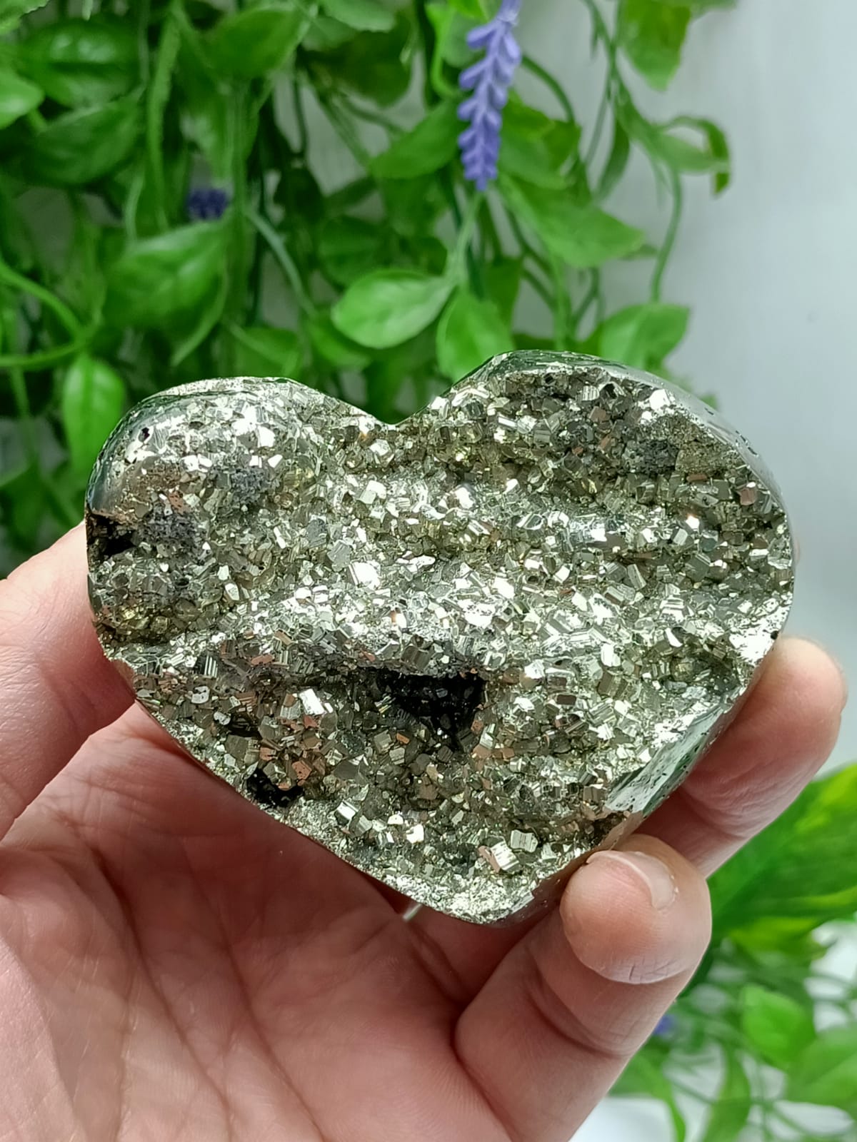 Pyrite Heart Shape (Stand Included) Crystal Wellness