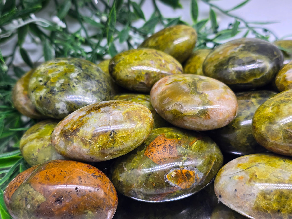 Green Opal Palmstone — Stone of Renewal, Emotional Balance & Heart Healing Crystal Wellness