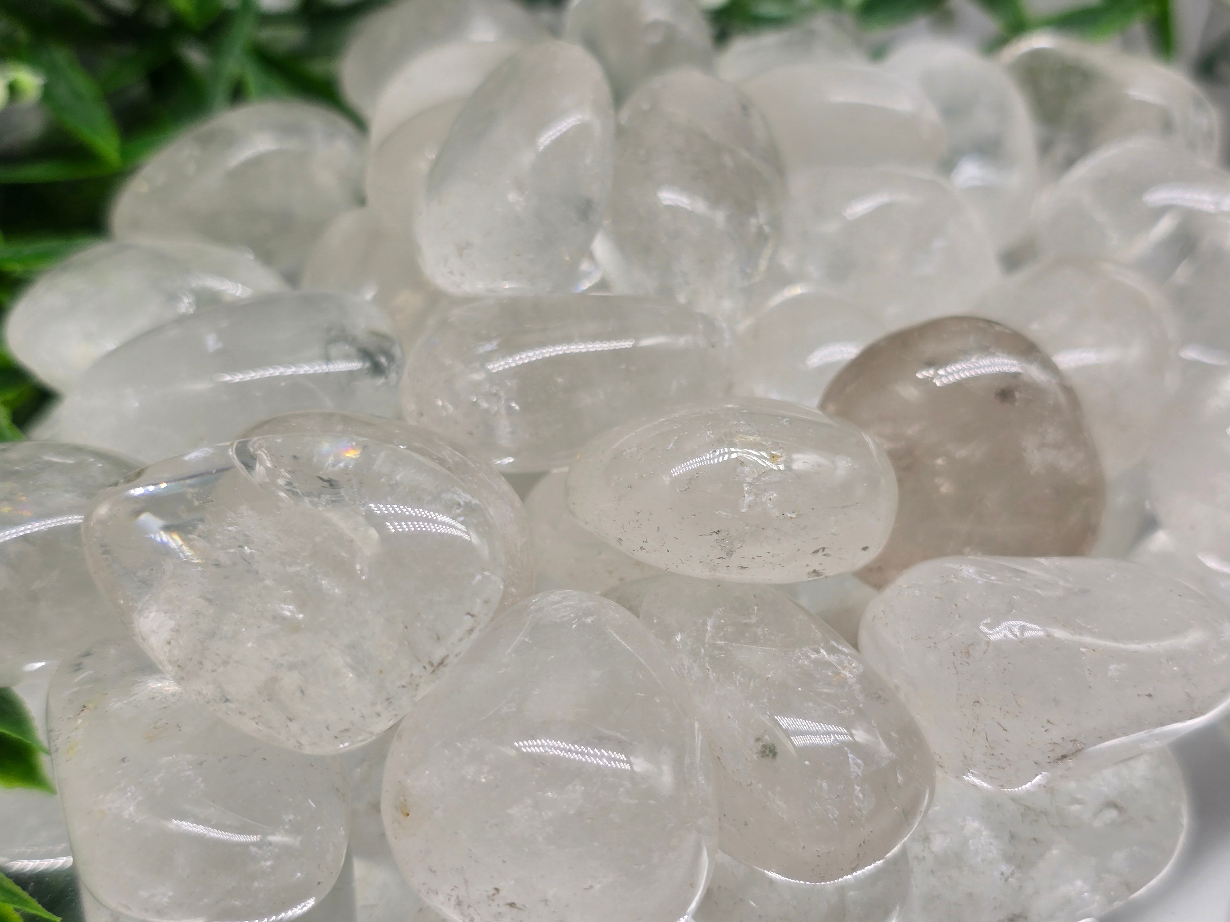 Clear Quartz Tumbled Stone — Set of 3 | Stone of Clarity, Amplification & Ultimate Power Crystal Wellness