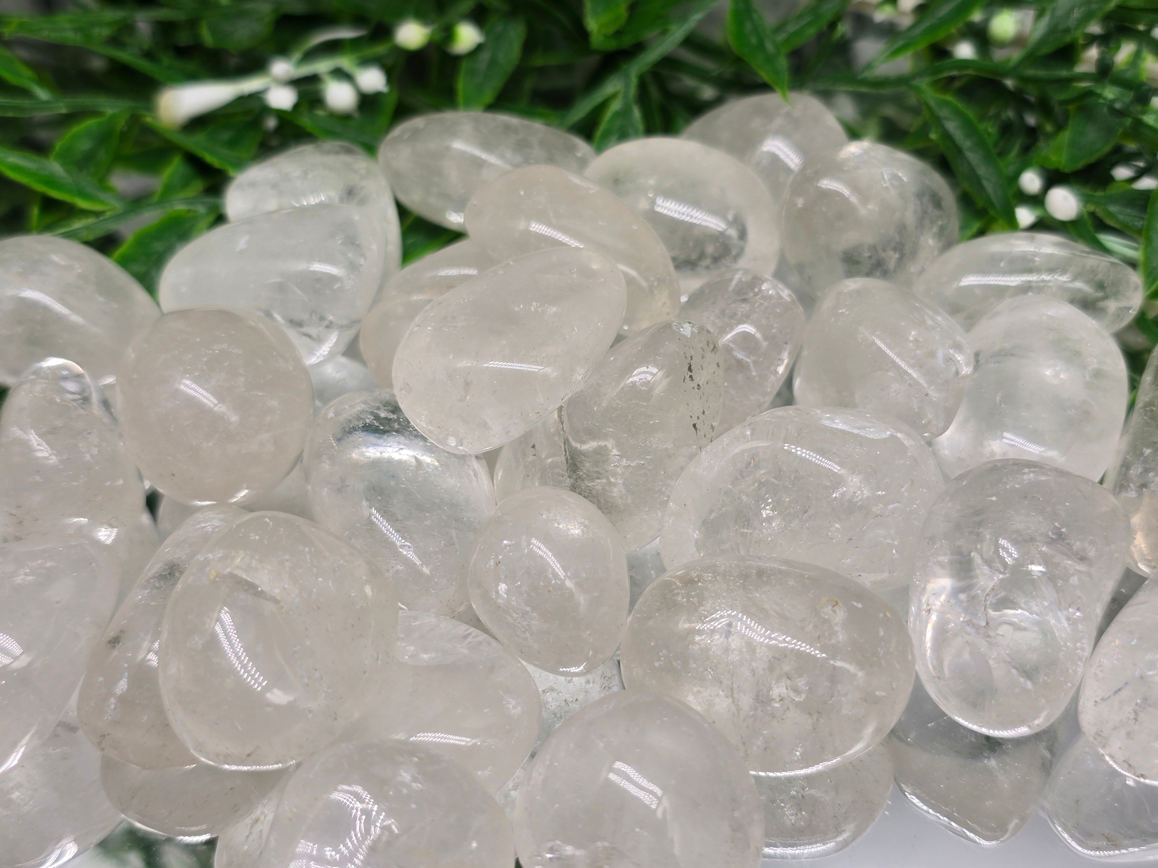 Clear Quartz Tumbled Stone — Set of 3 | Stone of Clarity, Amplification & Ultimate Power Crystal Wellness