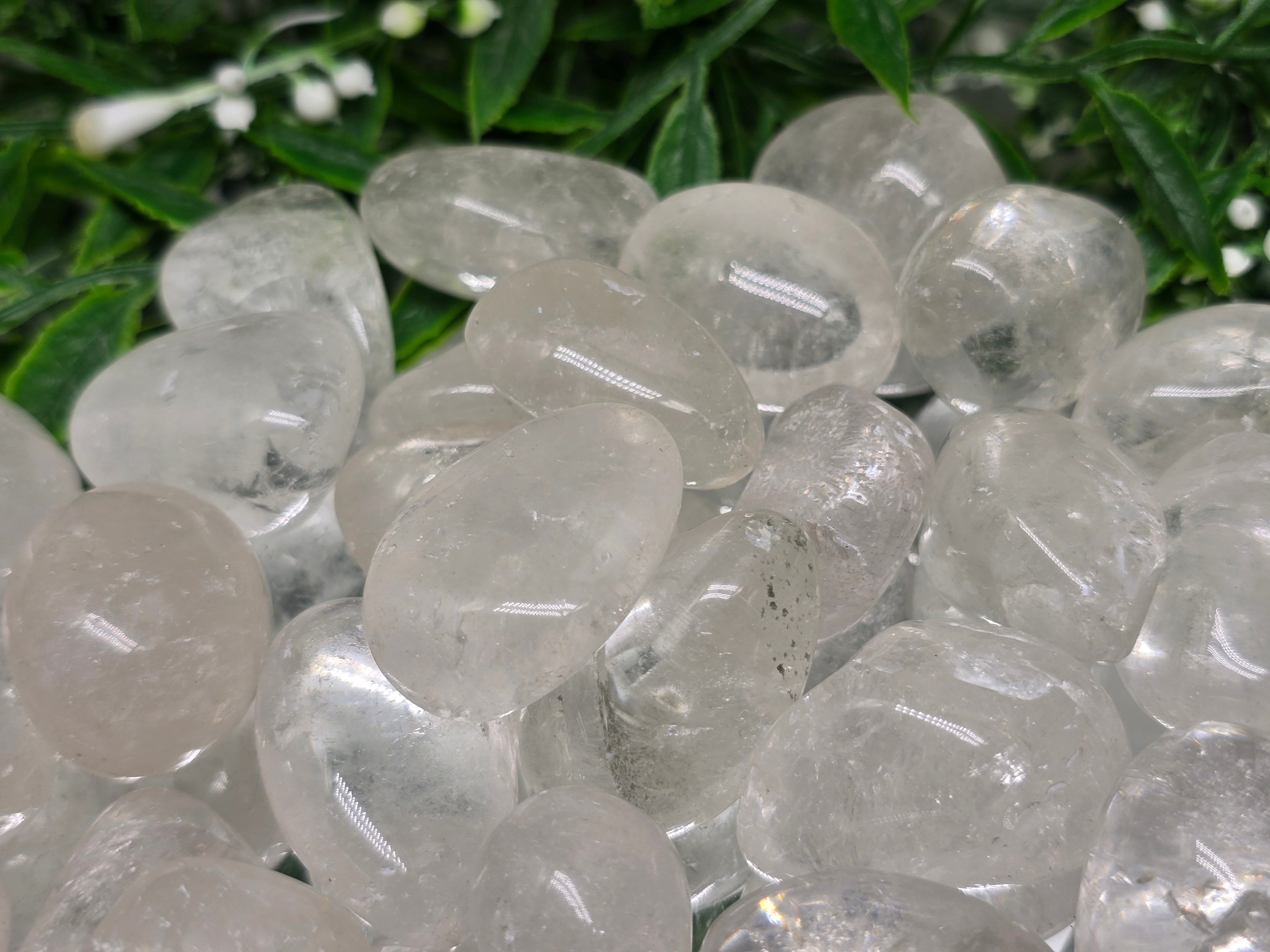 Clear Quartz Tumbled Stone — Set of 3 | Stone of Clarity, Amplification & Ultimate Power Crystal Wellness