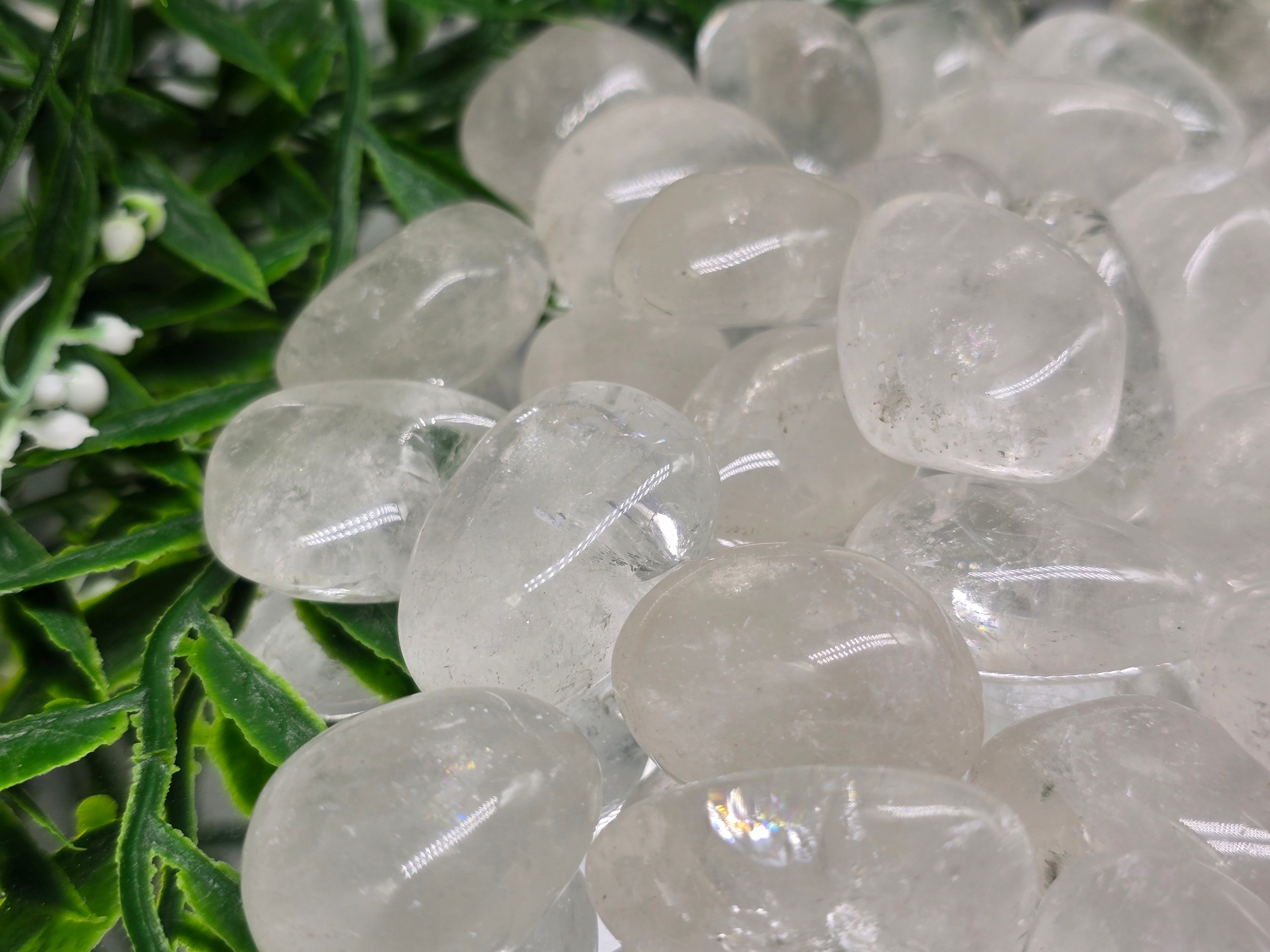 Clear Quartz Tumbled Stone — Set of 3 | Stone of Clarity, Amplification & Ultimate Power Crystal Wellness